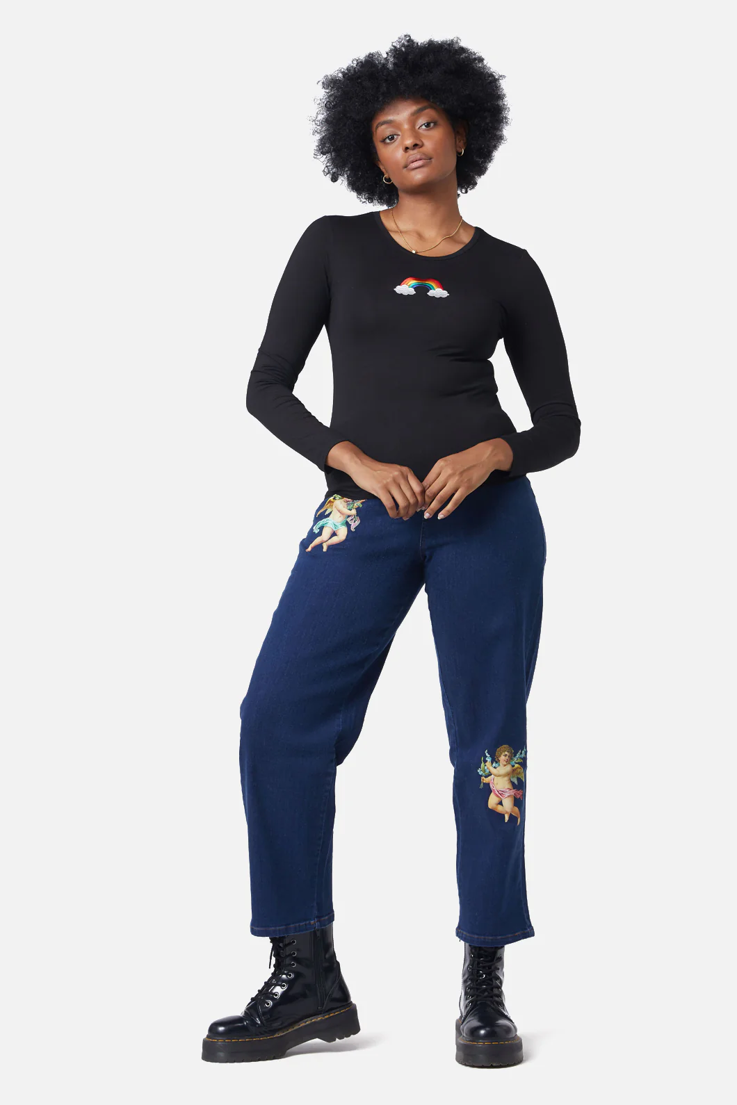 Embroidered Rainbow Top