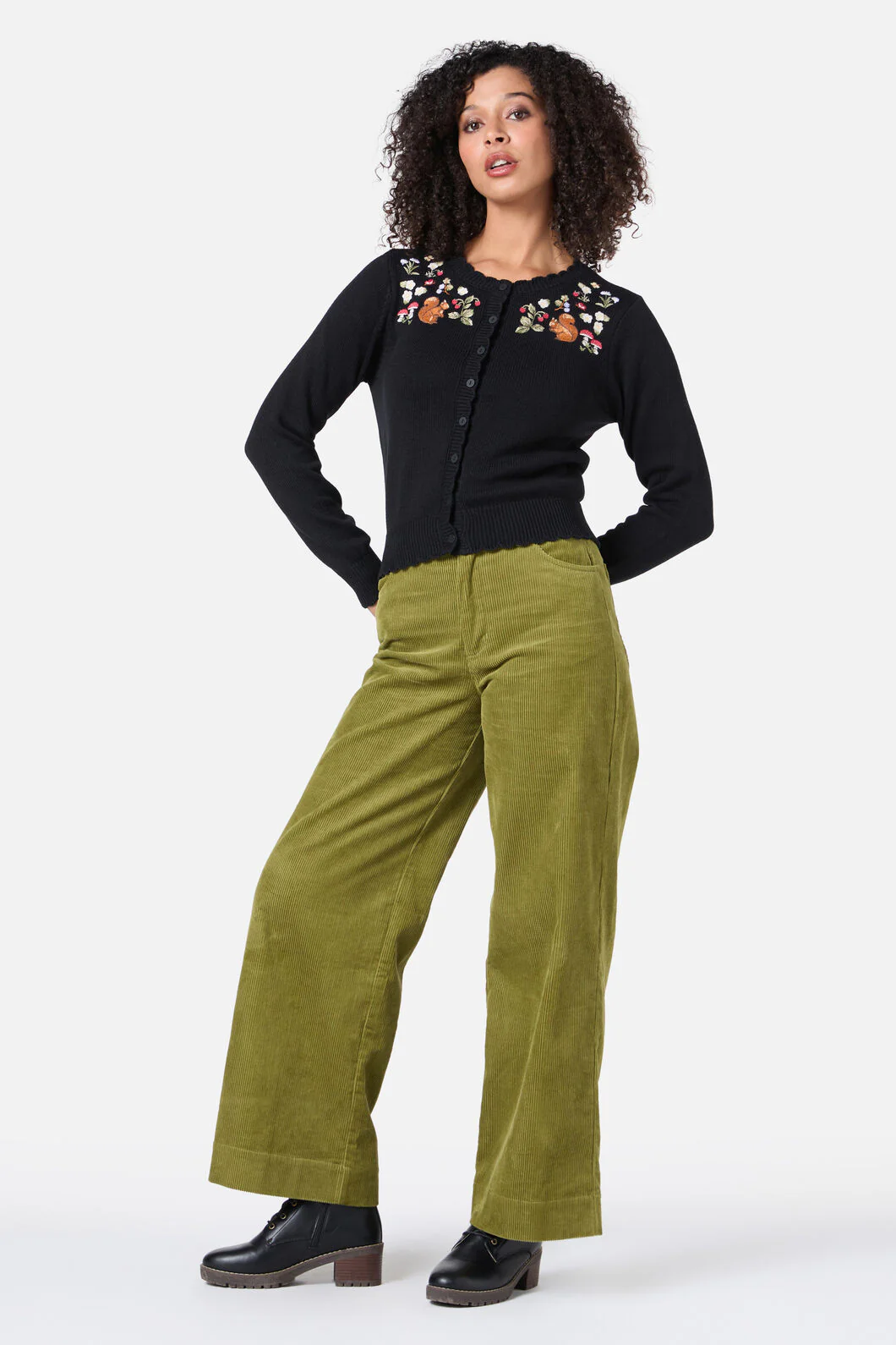 Squirrel Embroidered Cardigan