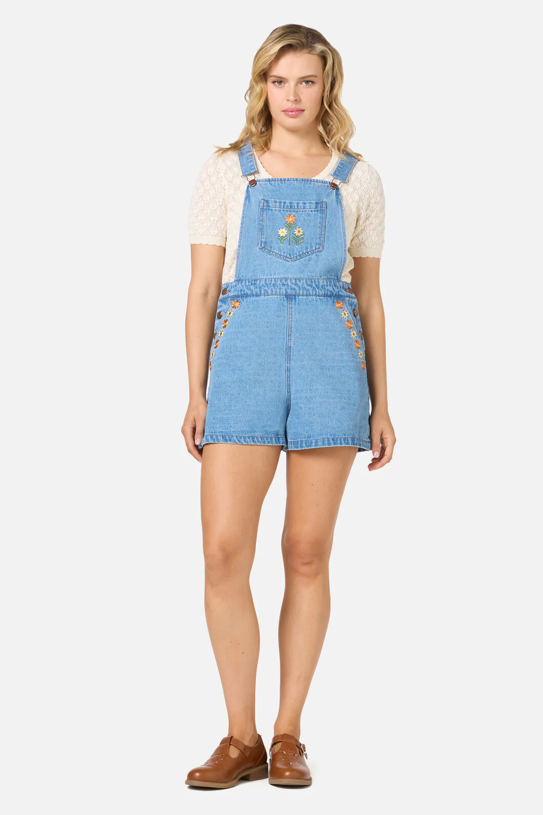 Cleo Embroidered Short Overall