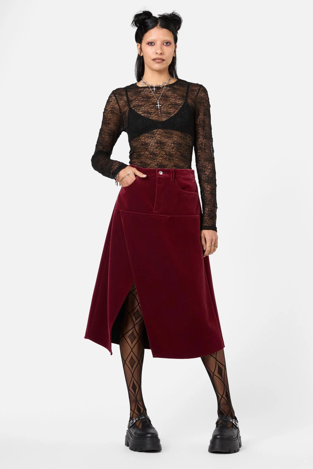 Prestige Stripe Cord Skirt