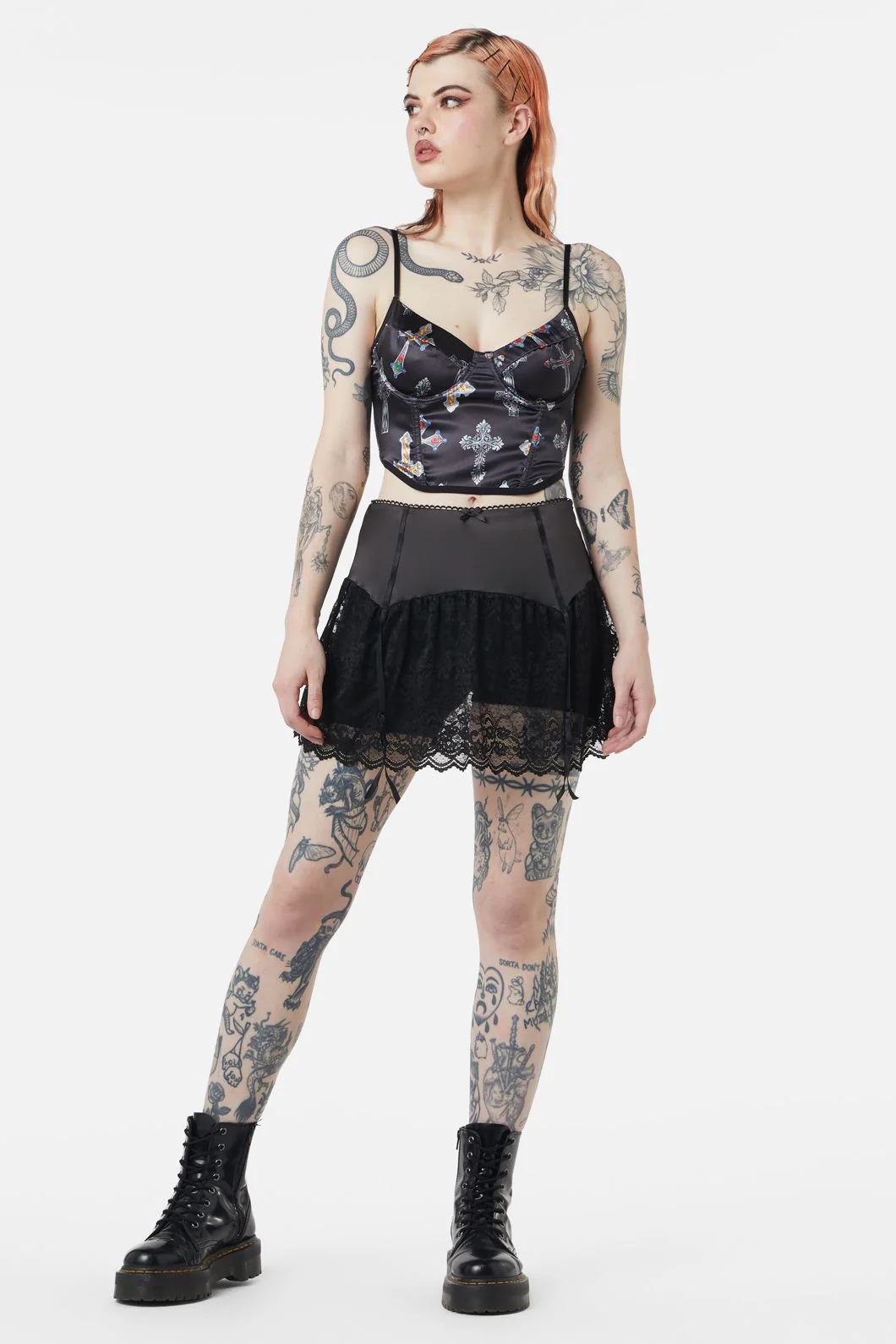 Boudoir Satin Lace Skort