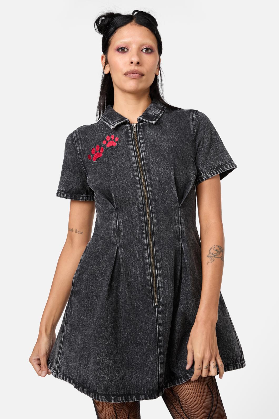 Moggy Denim Short Sleeve Dress