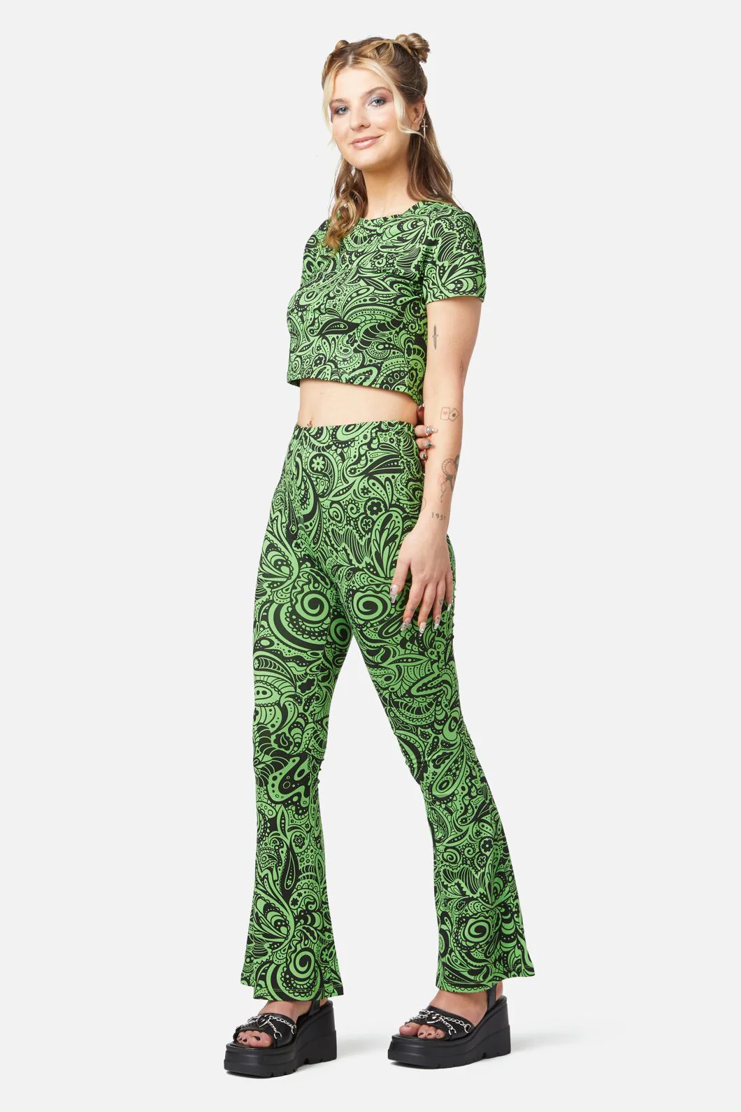 Acid Paisley Jersey Crop Tee
