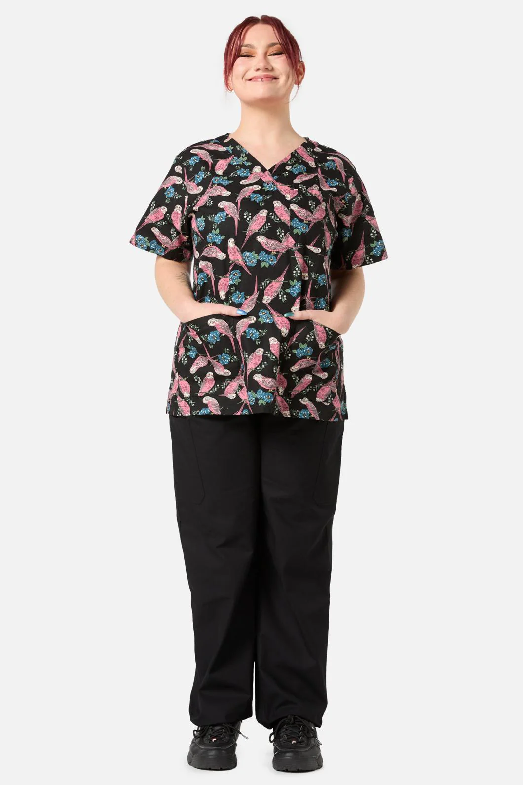 Budgie Love Top & Pant Scrub Set