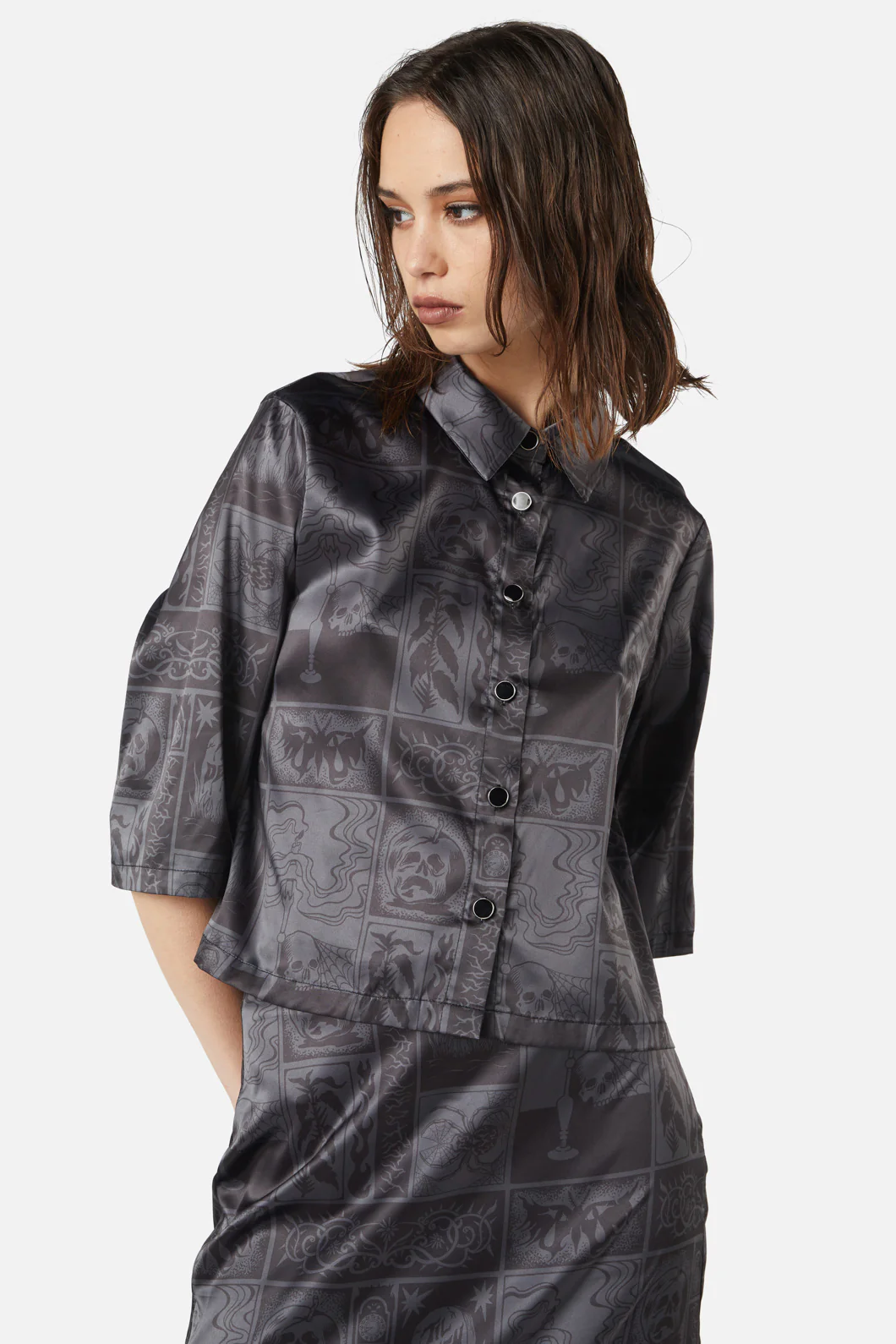 Ruined Mansion Satin Brocade Blouse