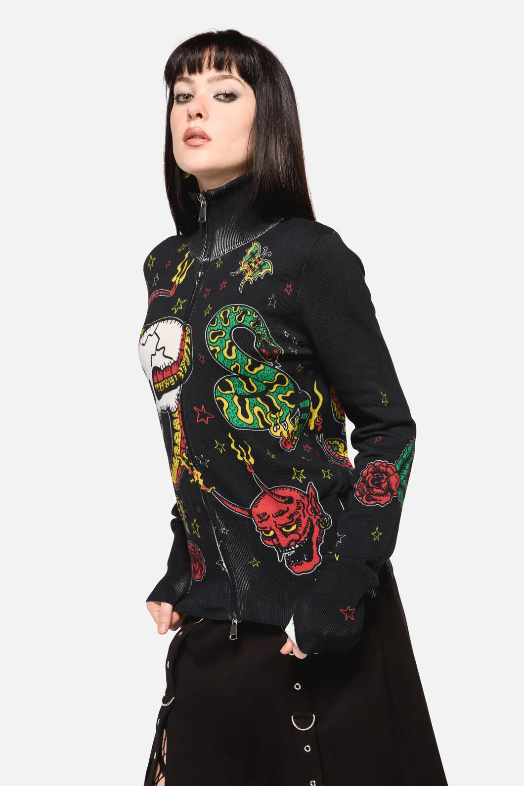 Lawless Grunge Zip Cardigan