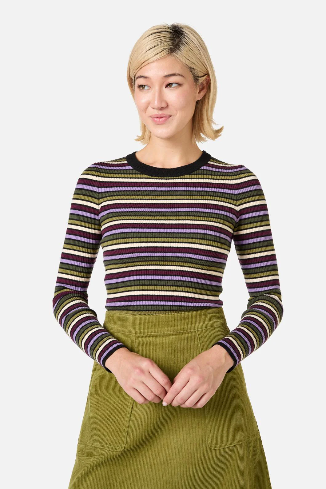 Darcy Stripe Rib Knit Top