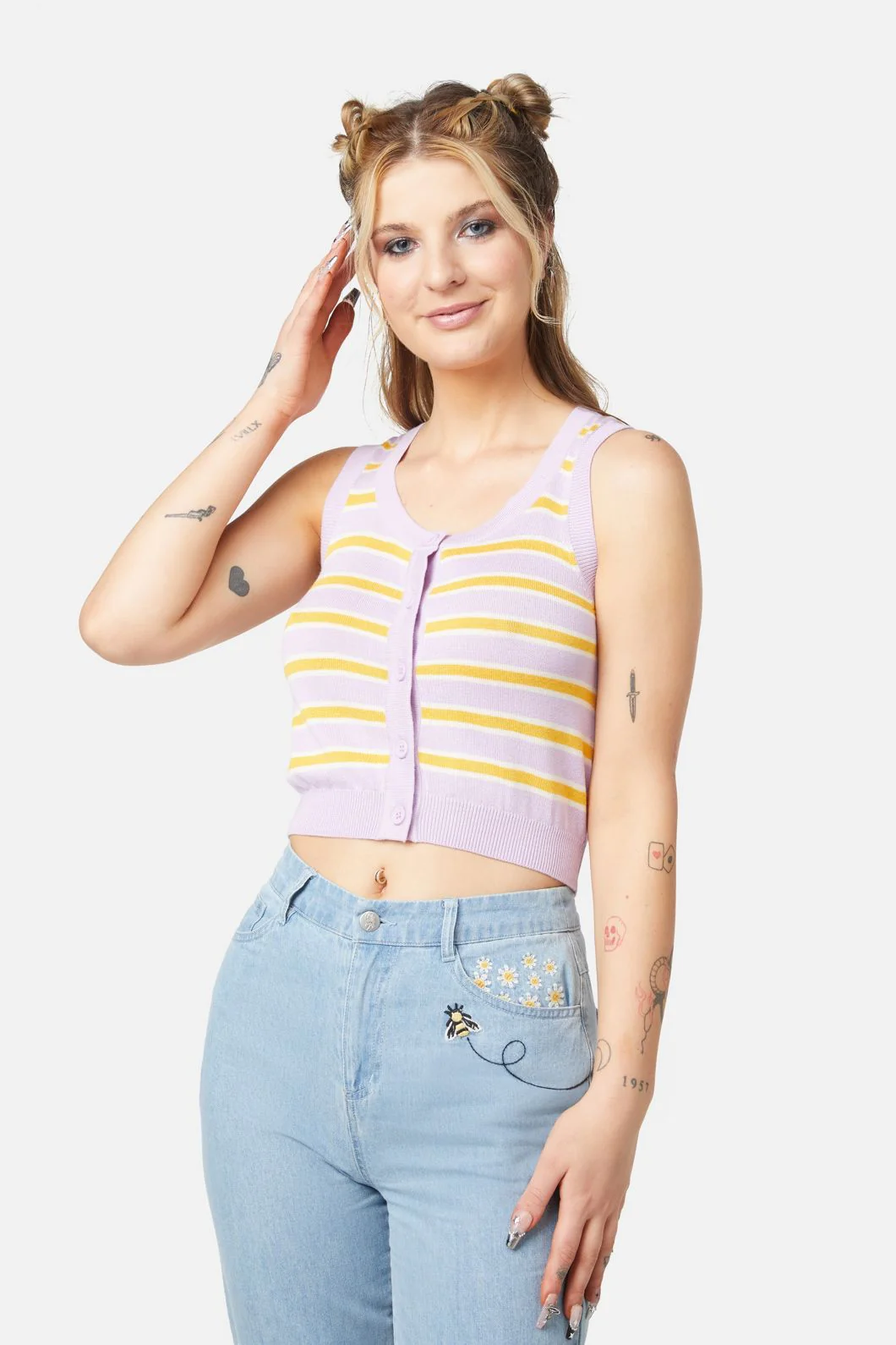 90S Stripe Sleeveless Knit