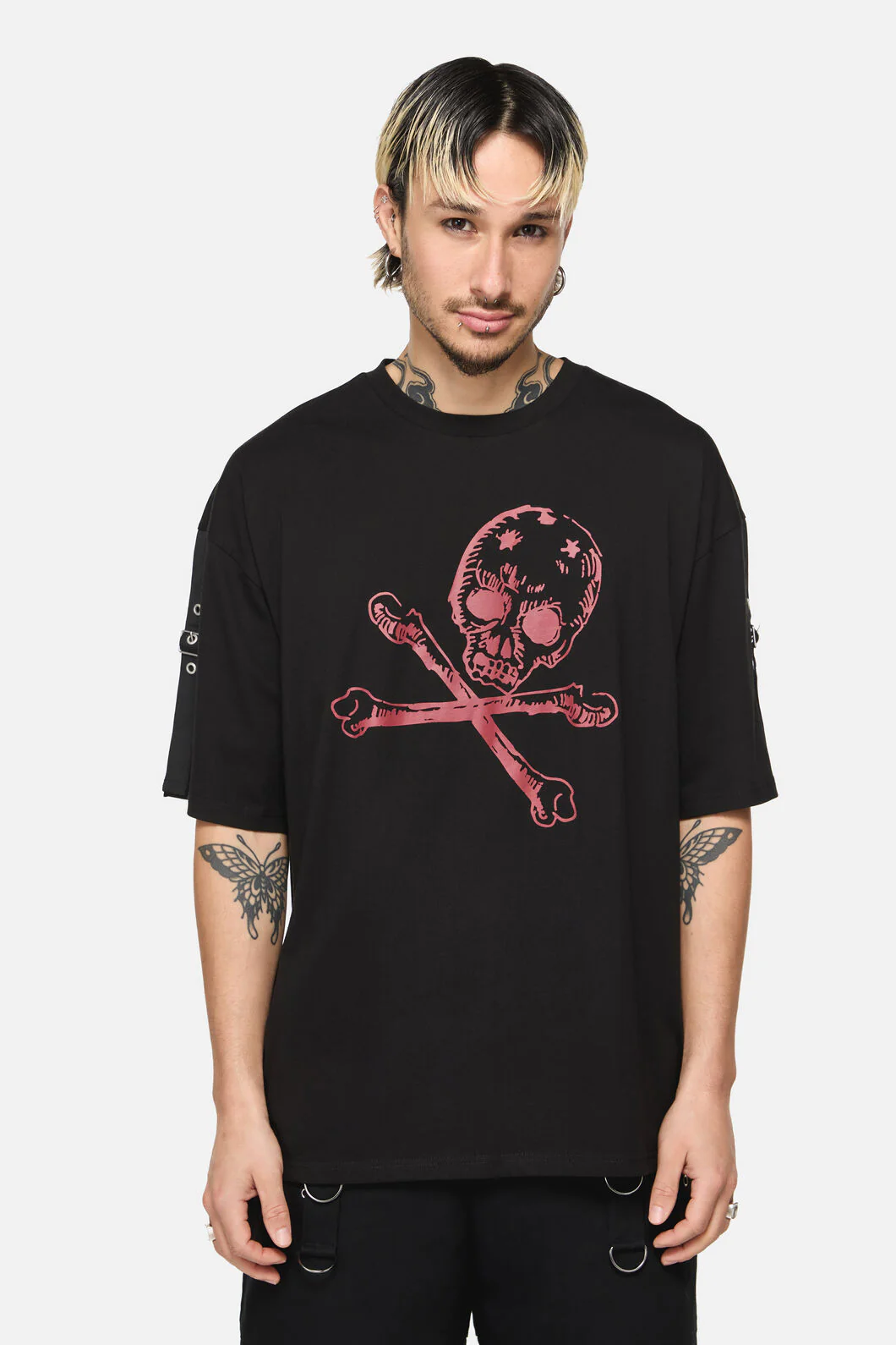 Skull Grunge Print Tee