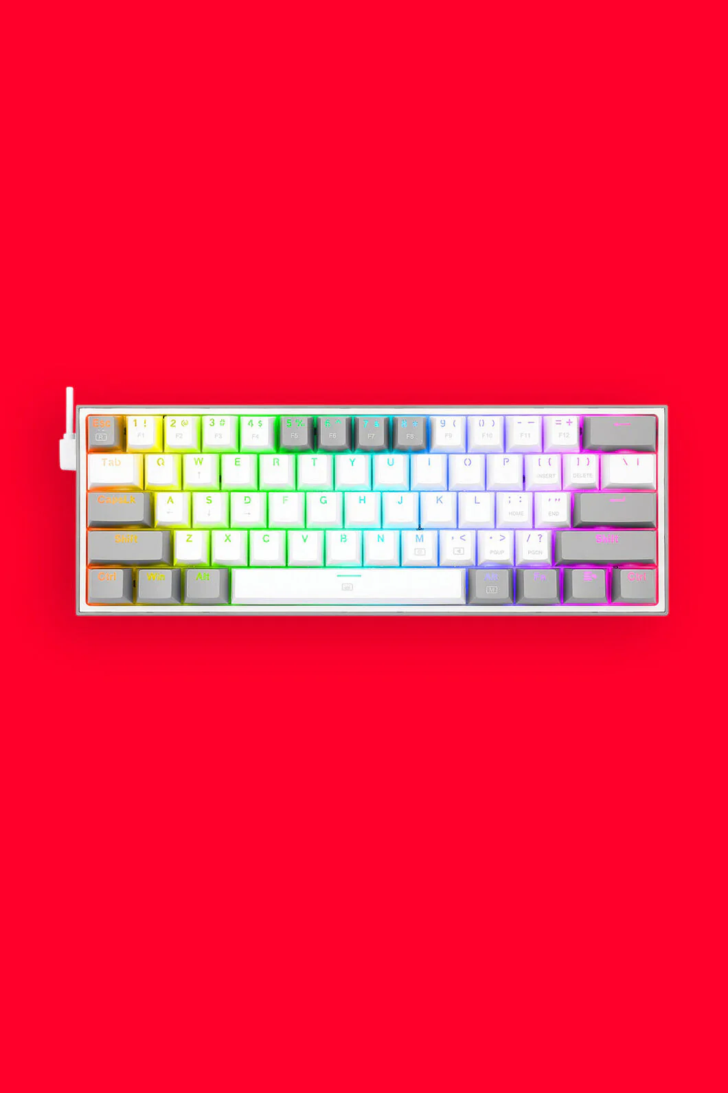 K617-RGB Fizz 61Key Wired Keyboard (White/Grey)