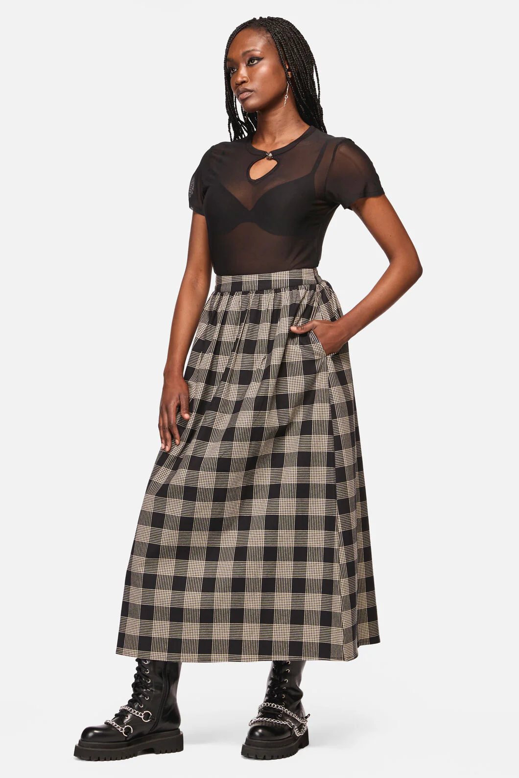 Crypt Check Maxi Skirt