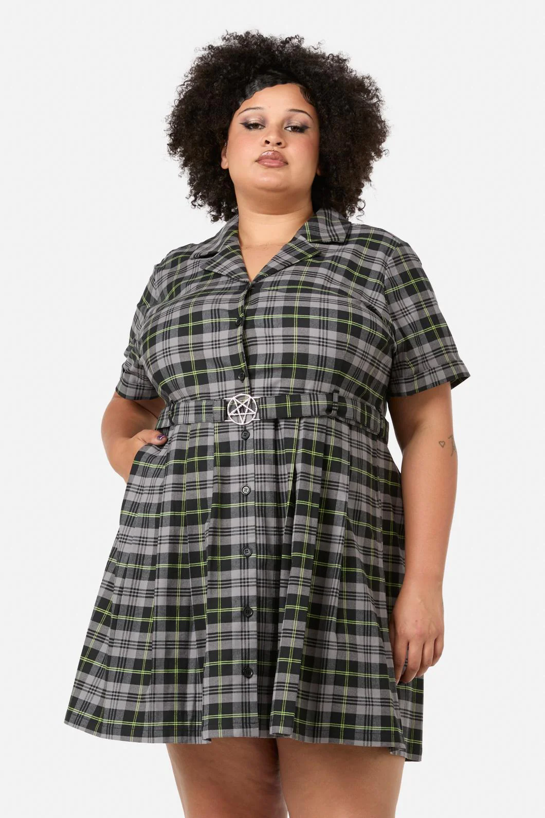 Curve Encounter Tartan Dress