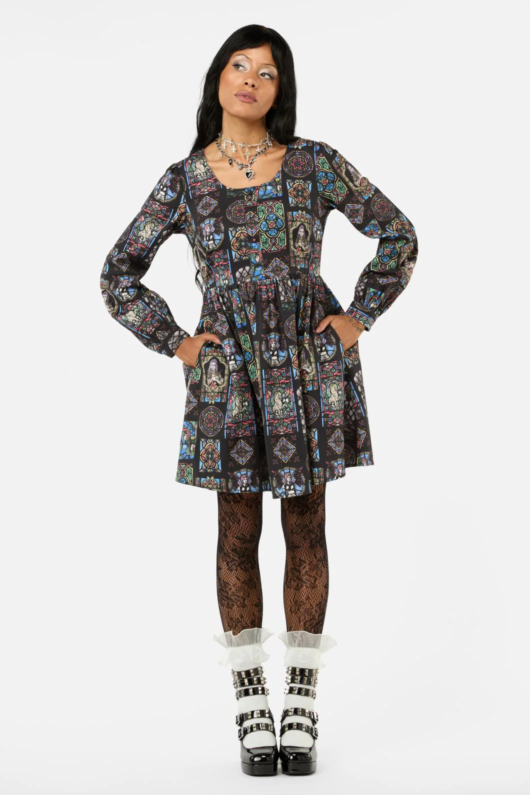 Vitrail Printed LS Dress