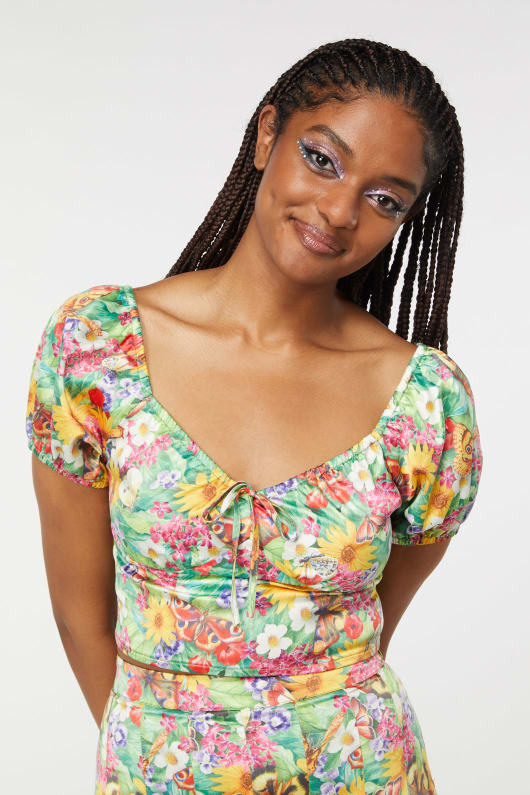 Glade Satin Milkmaid Top