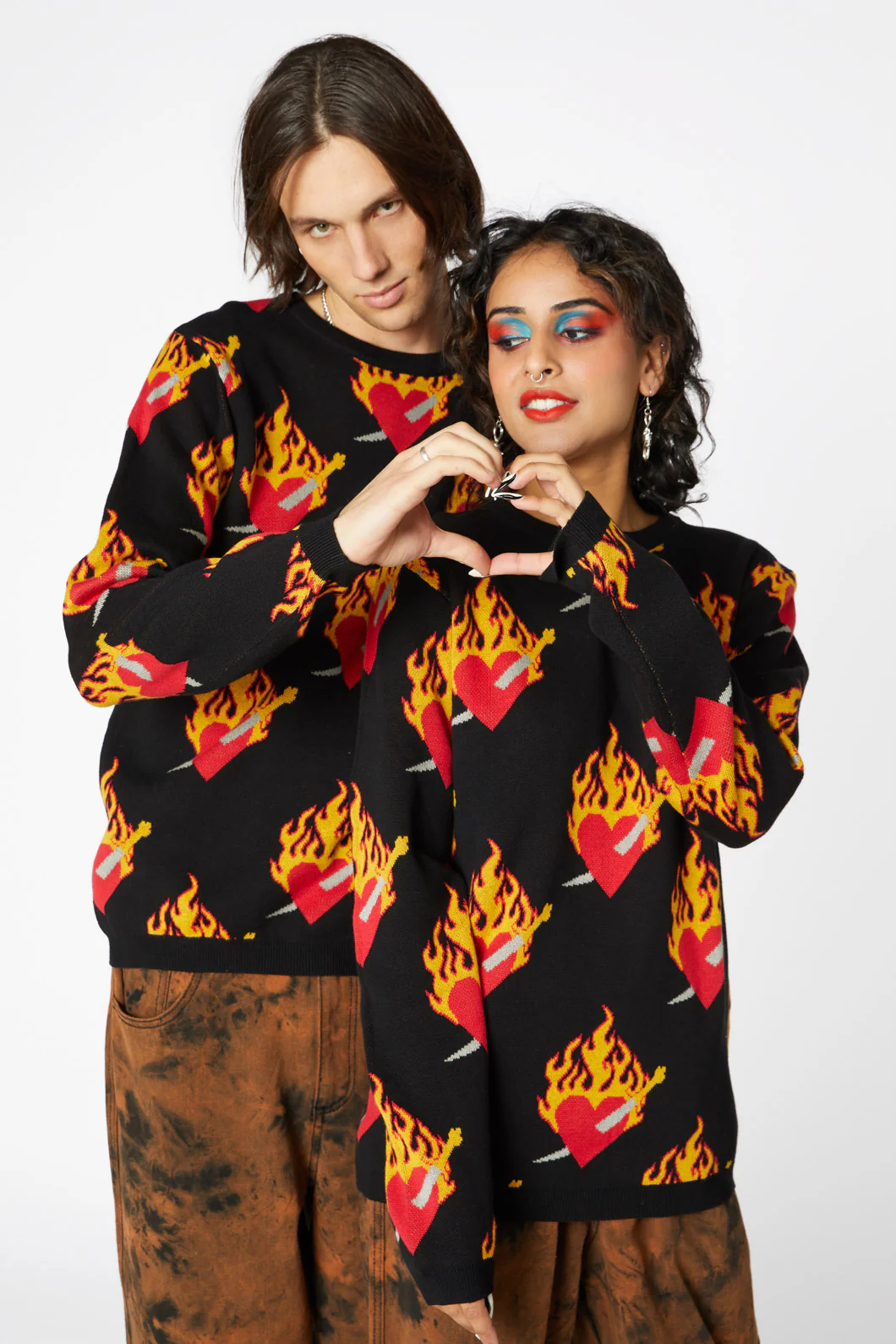 Flamed Heart Unisex Knit