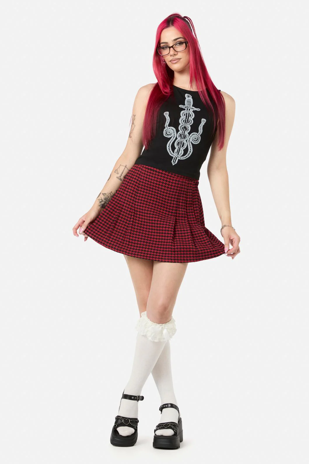 Virtue Houndstooth Skirt