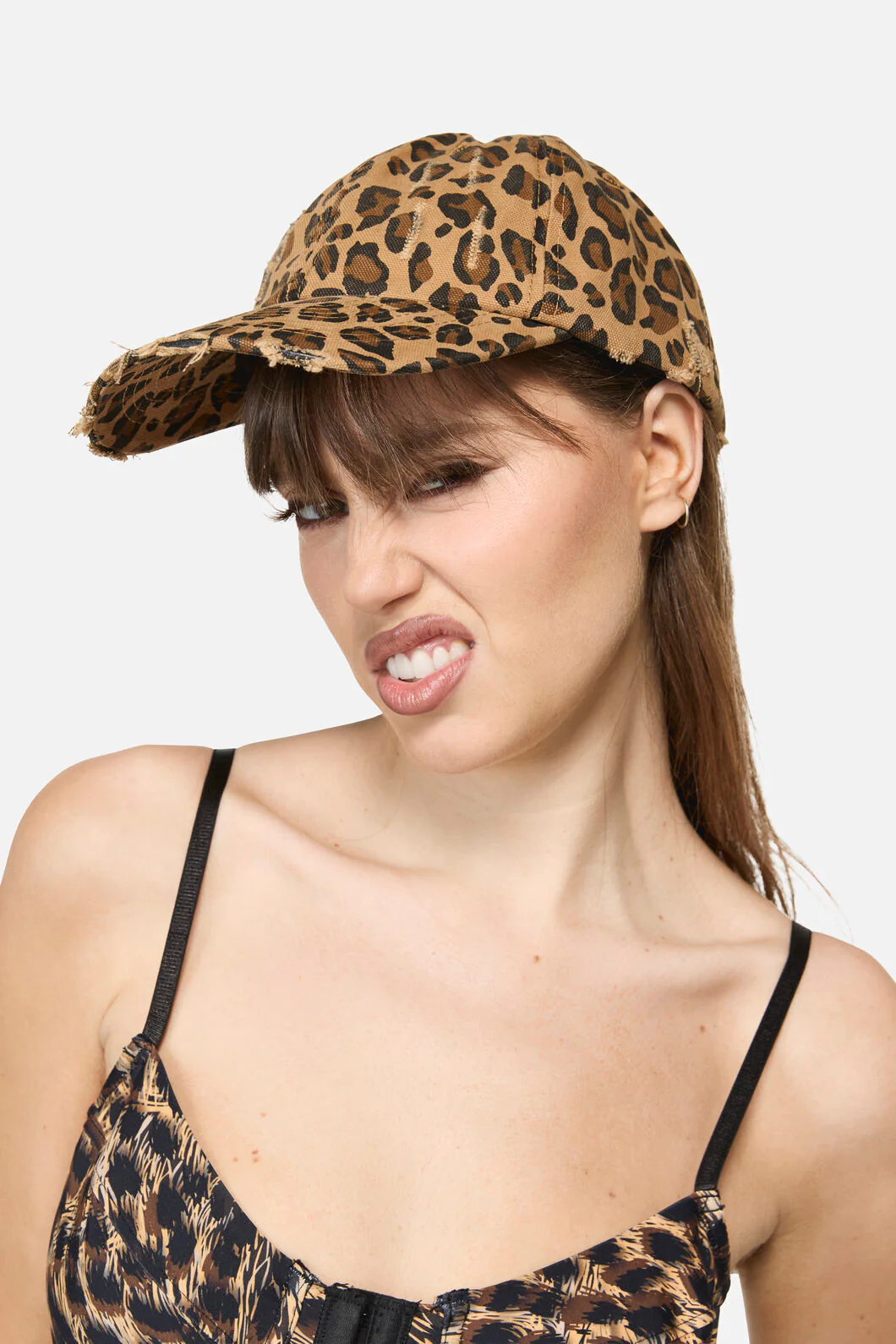 Distressed Leopard Cap