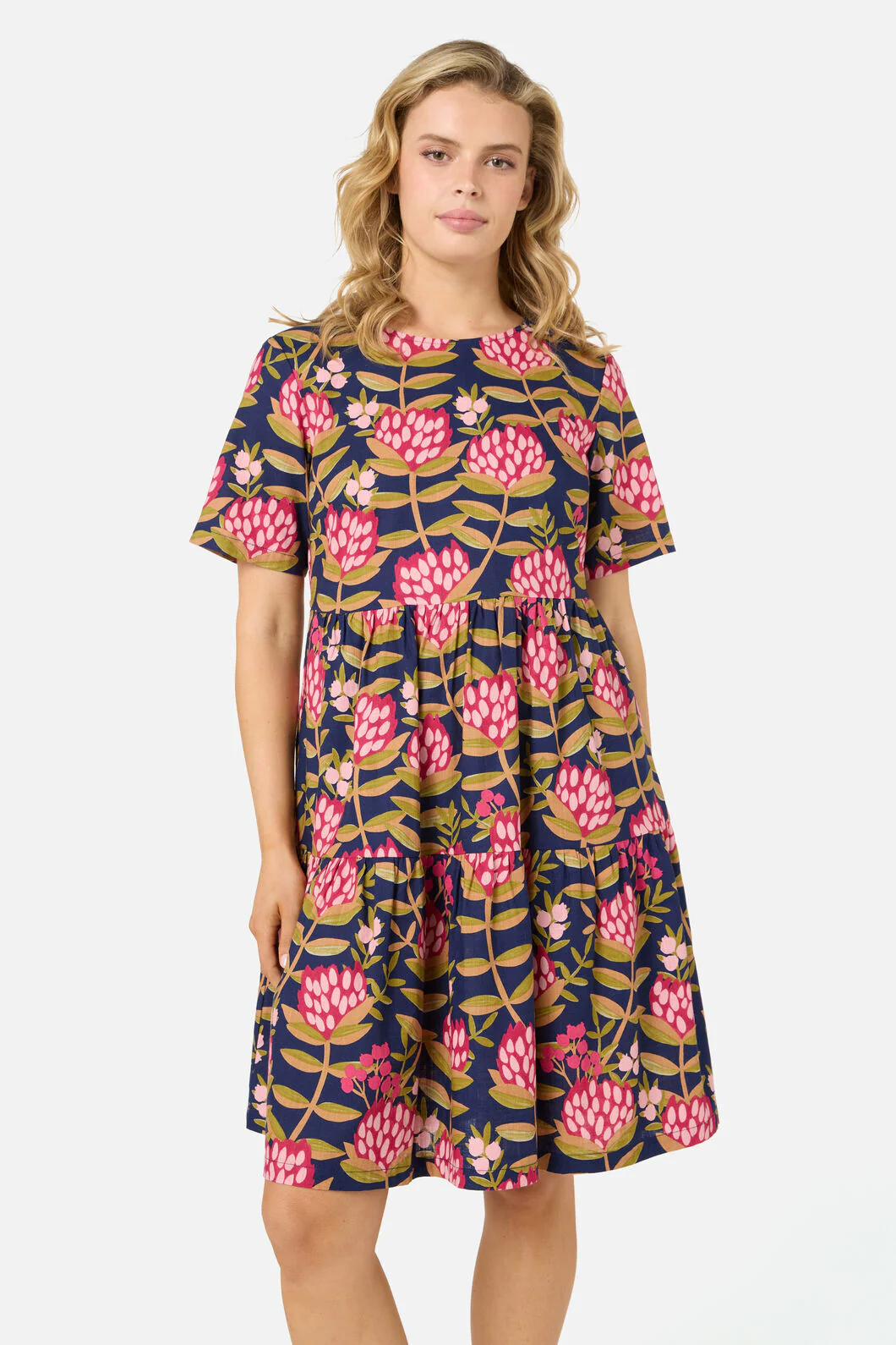 Protea Flower Smock Dress