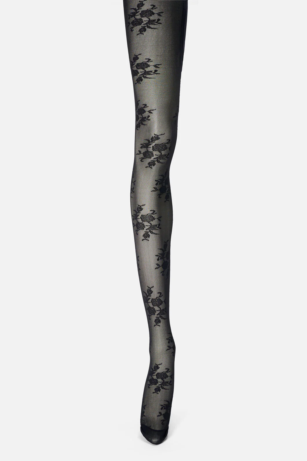 Black Roses Sheer Tights