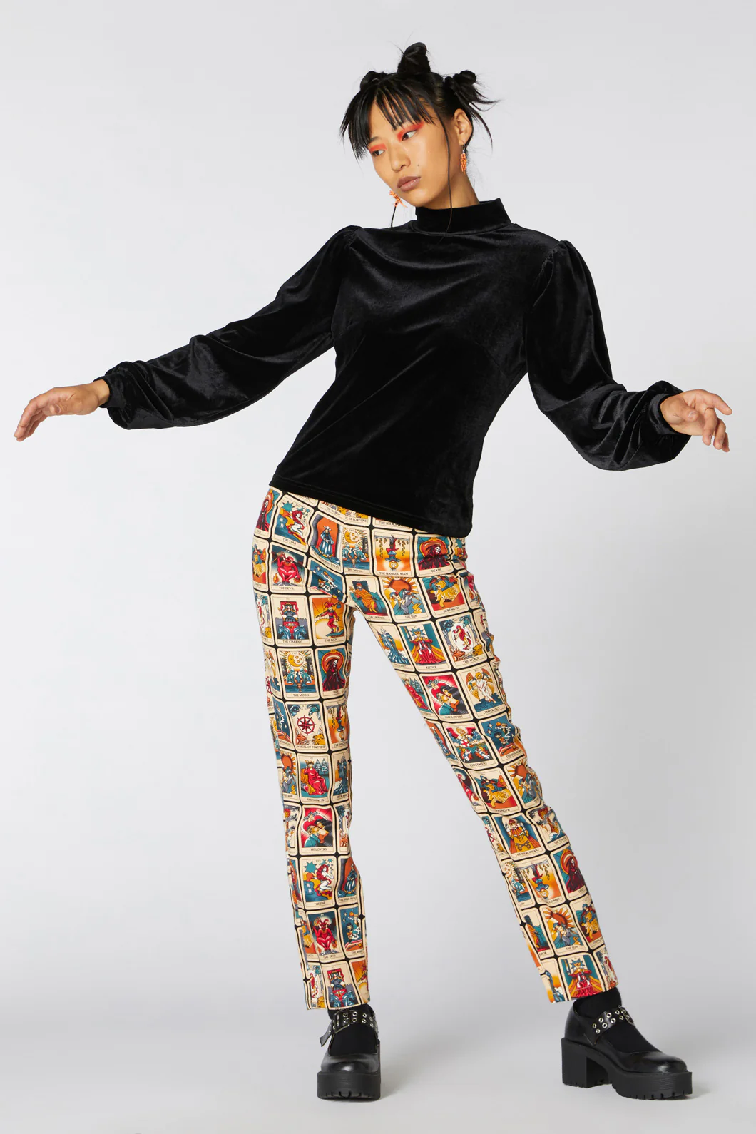 Balloon Sleeve Velour Top