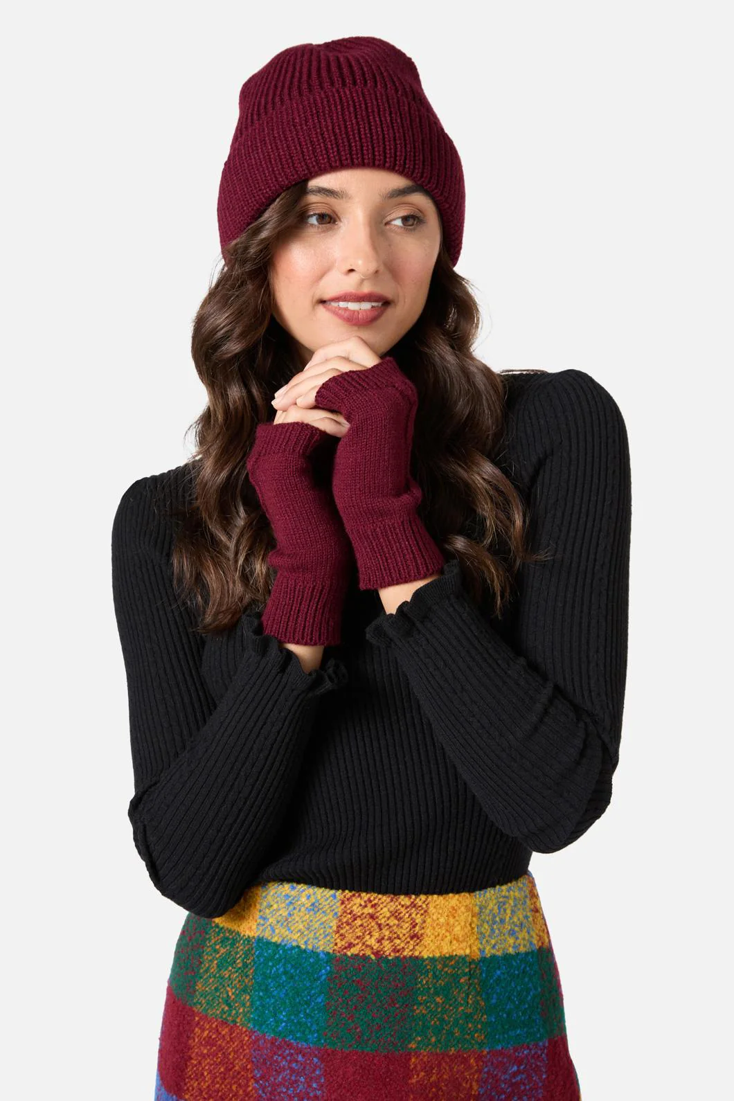 Dark Red Rib Beanie