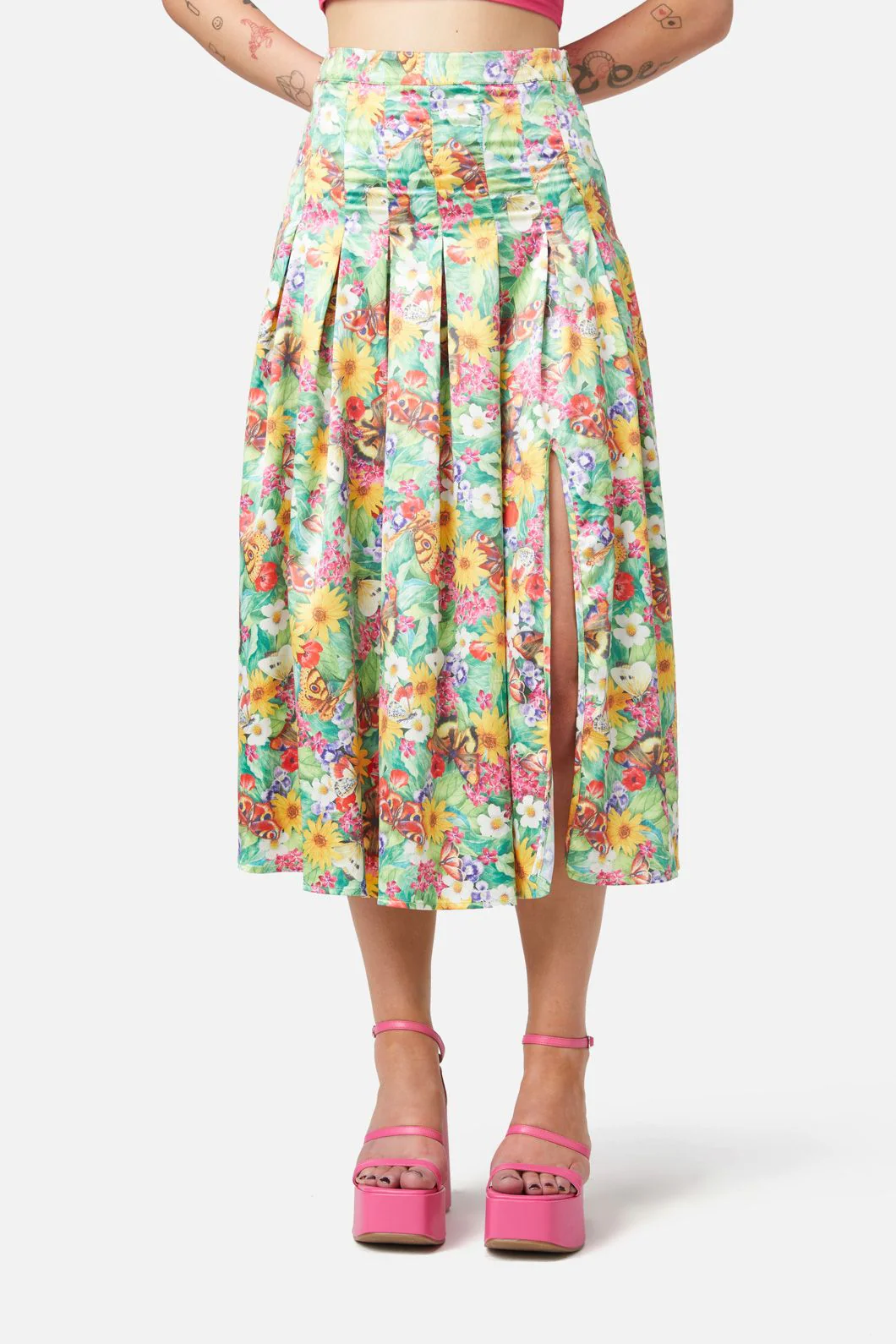 Glade Satin Midi Skirt