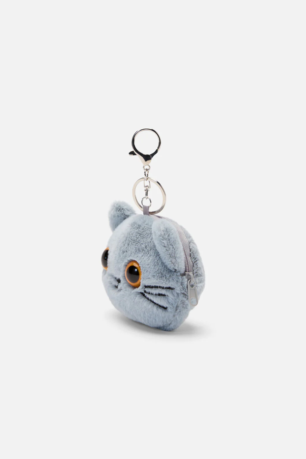 Grey Cat Bag Charm Coin Purse