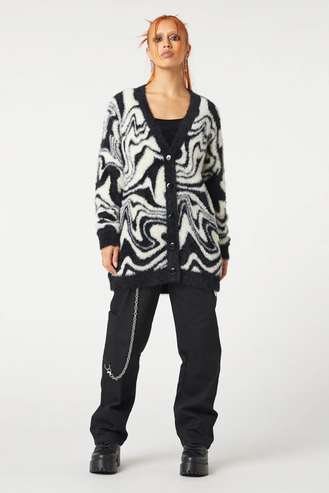 Who Are You Geo Knit Cardi