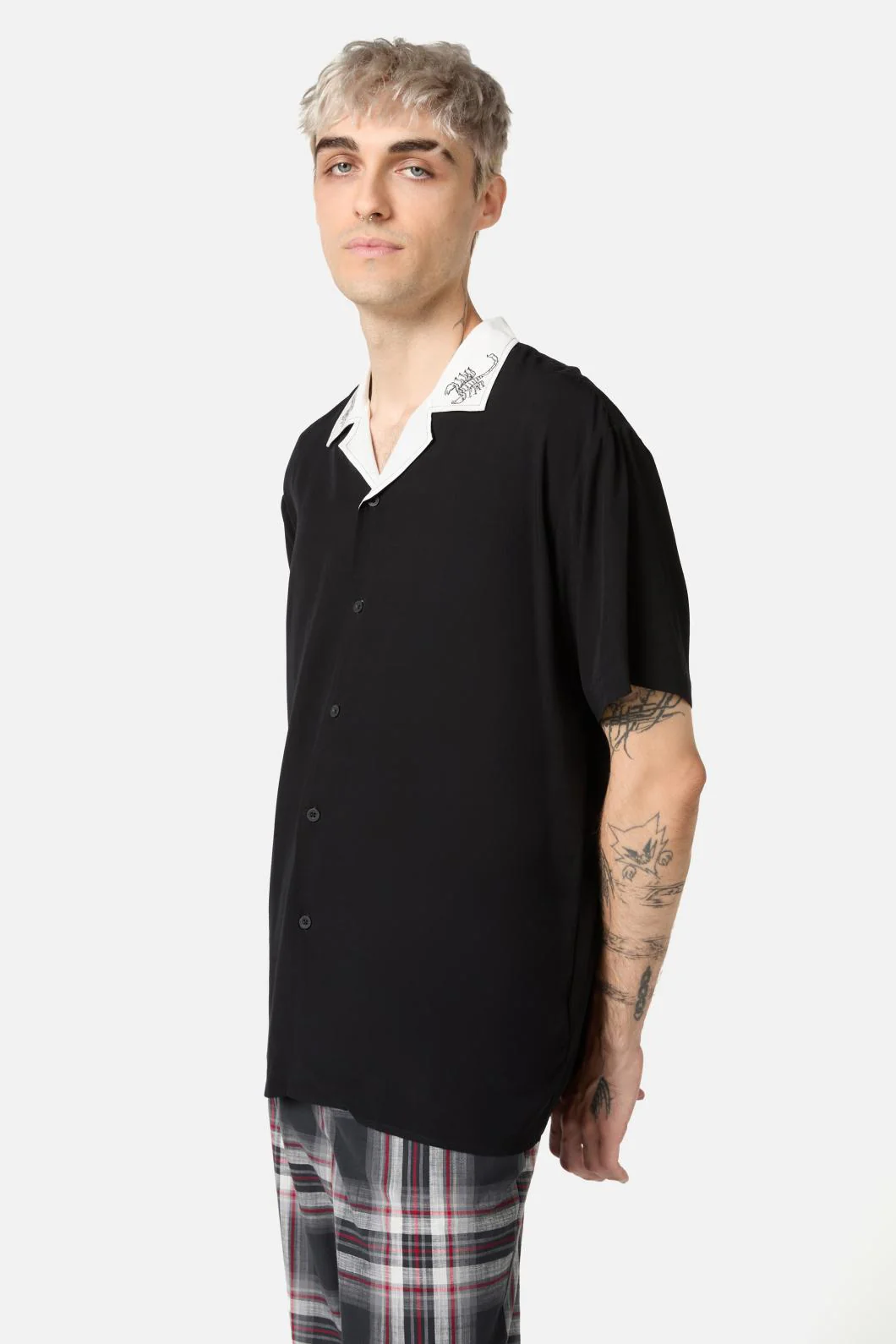 Scorpion Contrast Collar Goth Shirt