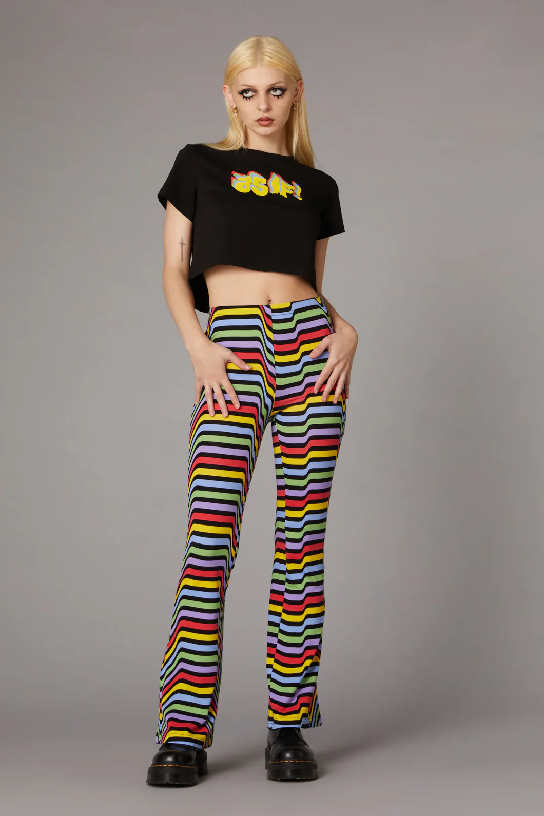 Warped Logo Print Tee