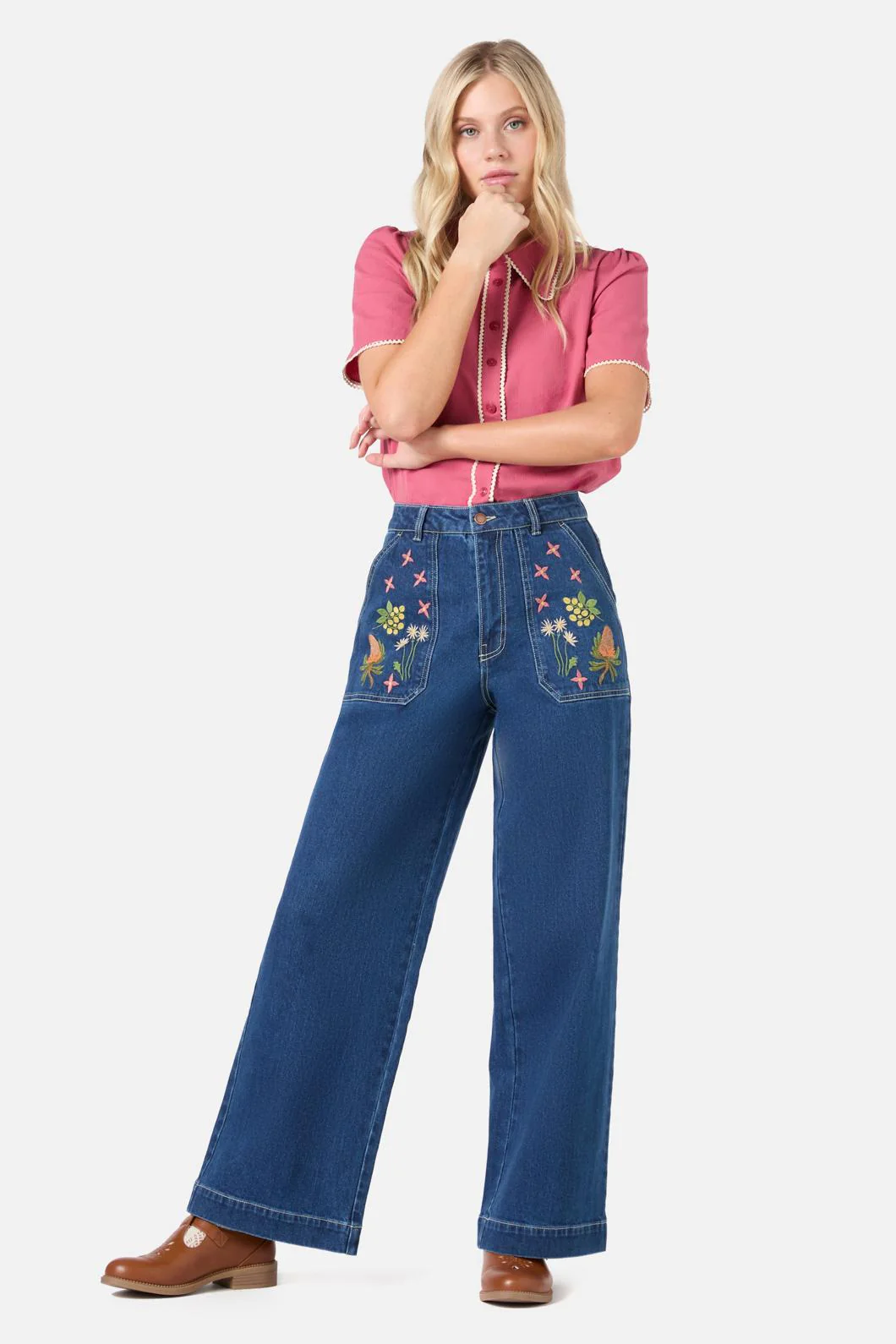 Native Embroidered Denim Jean