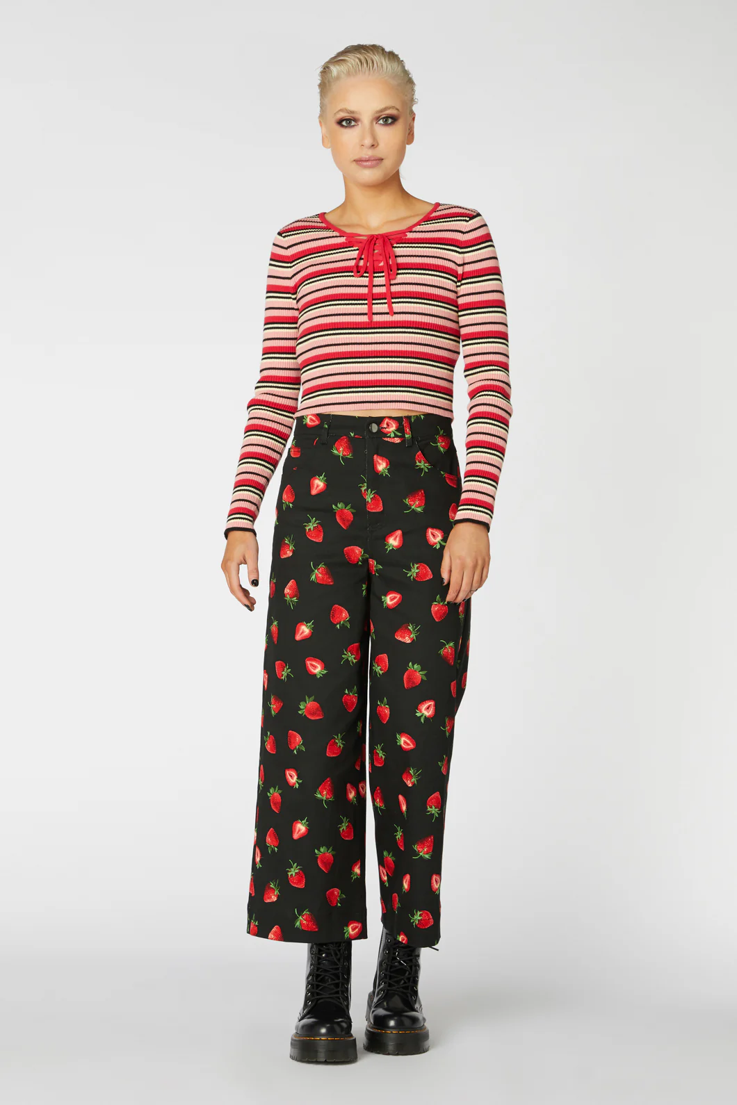 90S Fetch Stripey Crop Knit