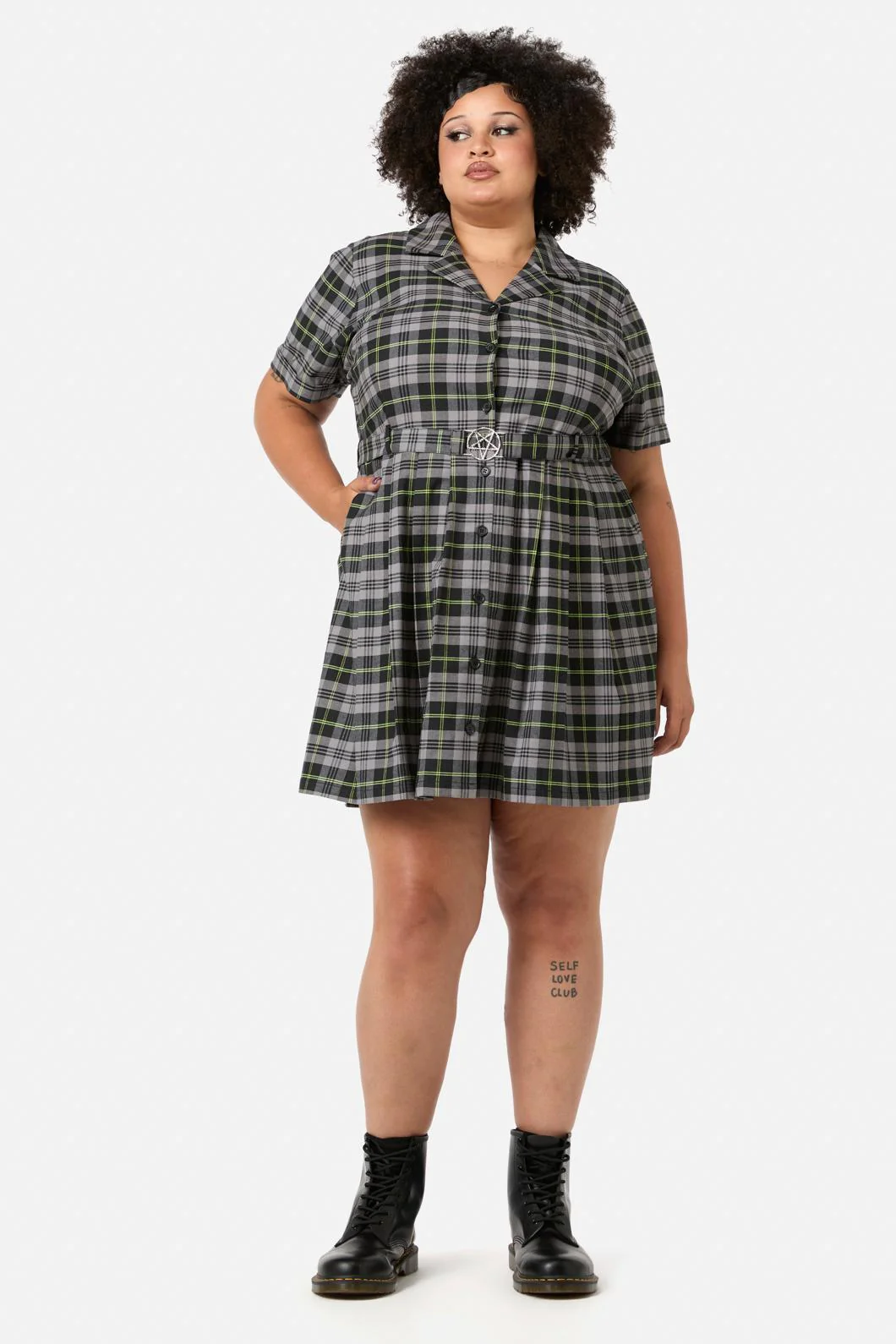 Curve Encounter Tartan Dress
