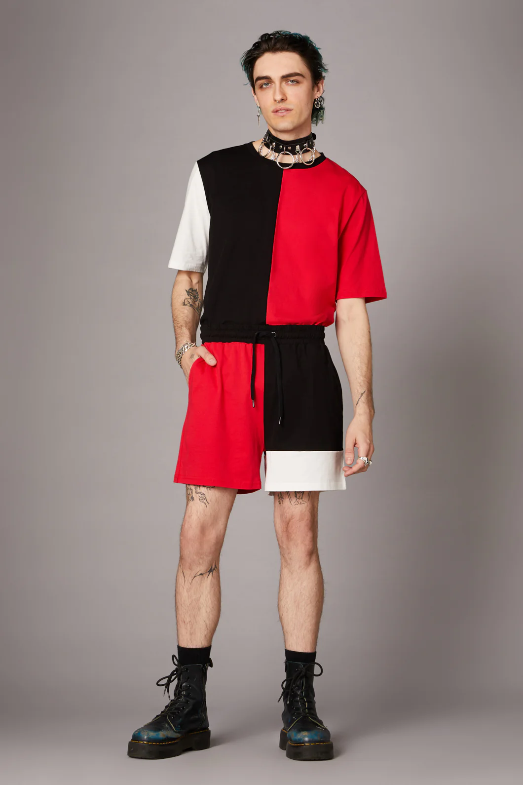 Colourblock Grunge Short