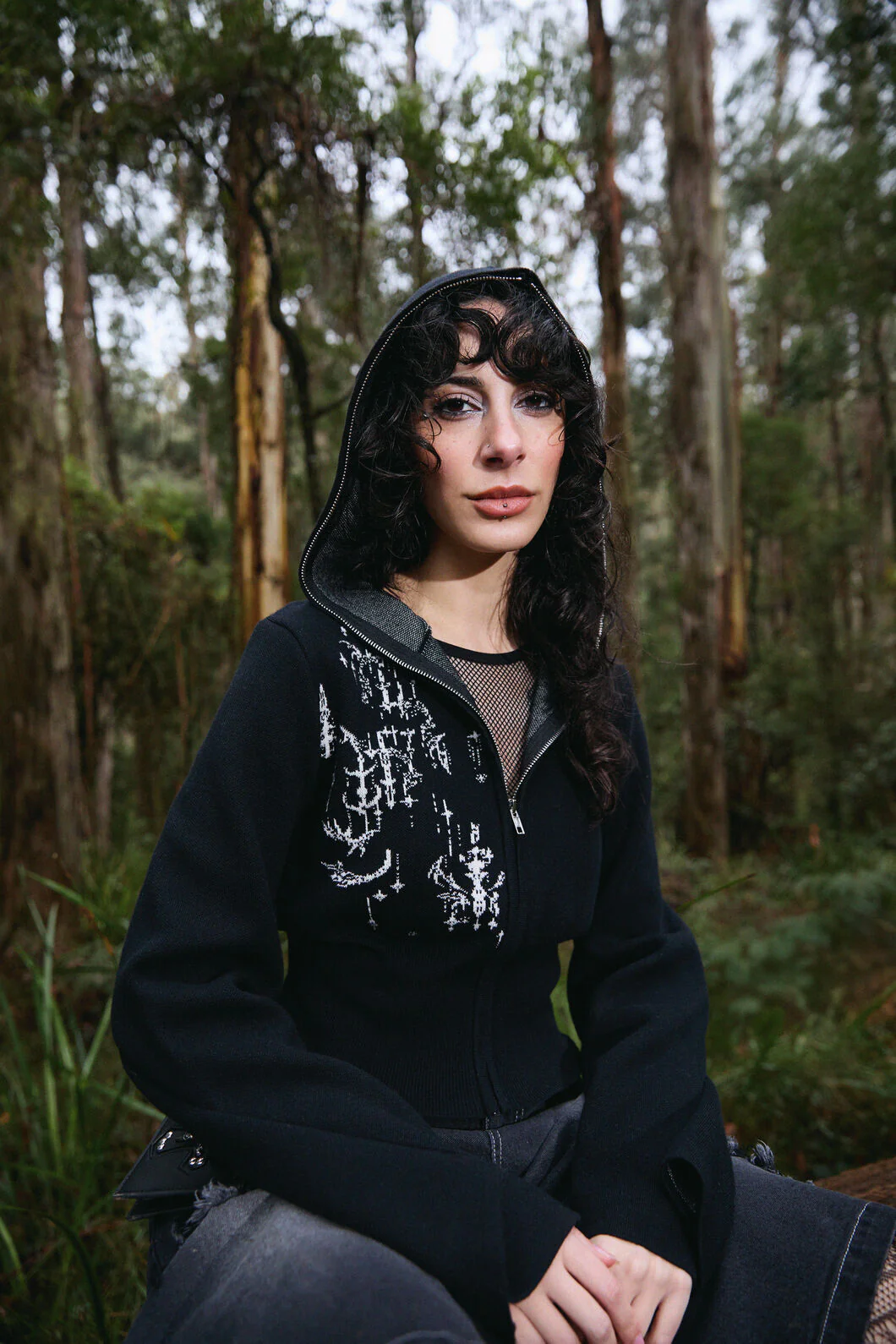 Tech Zipper Hooded Cardi