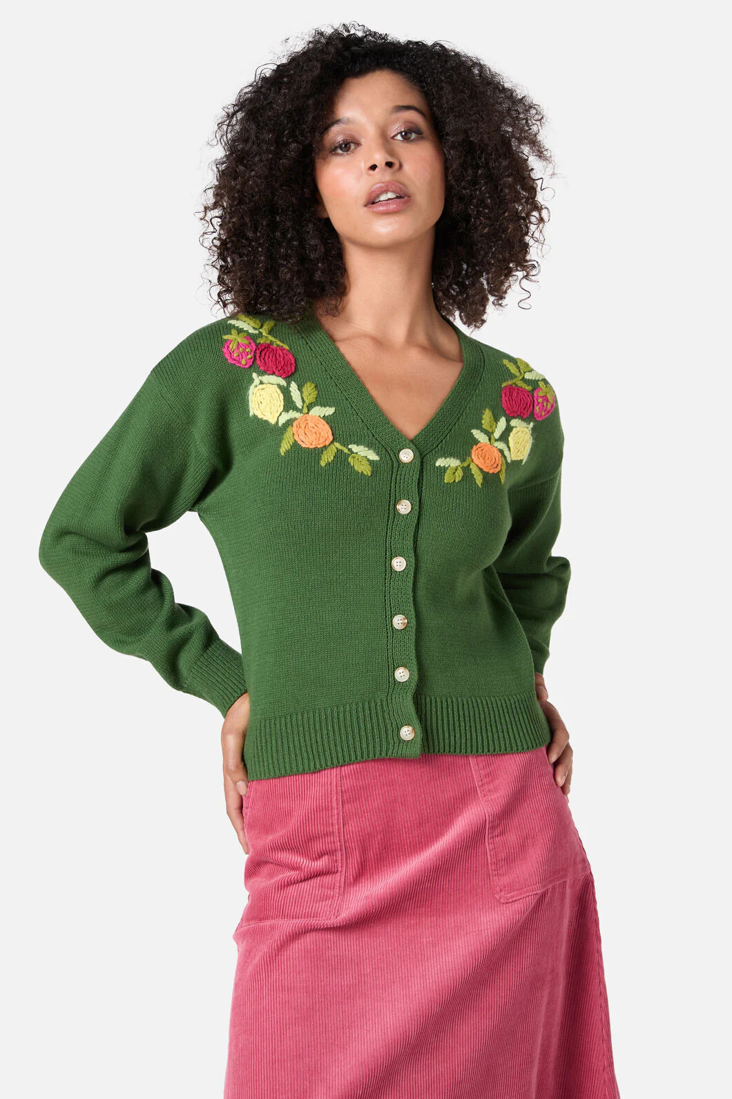 Fruit Embroidered Cardigan