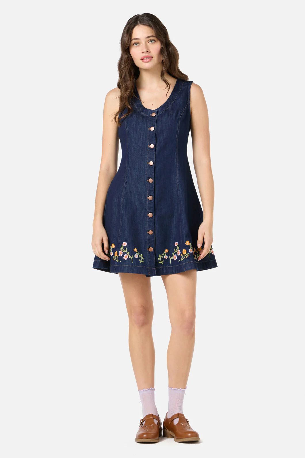 Alyssa Embroidered Denim Dress