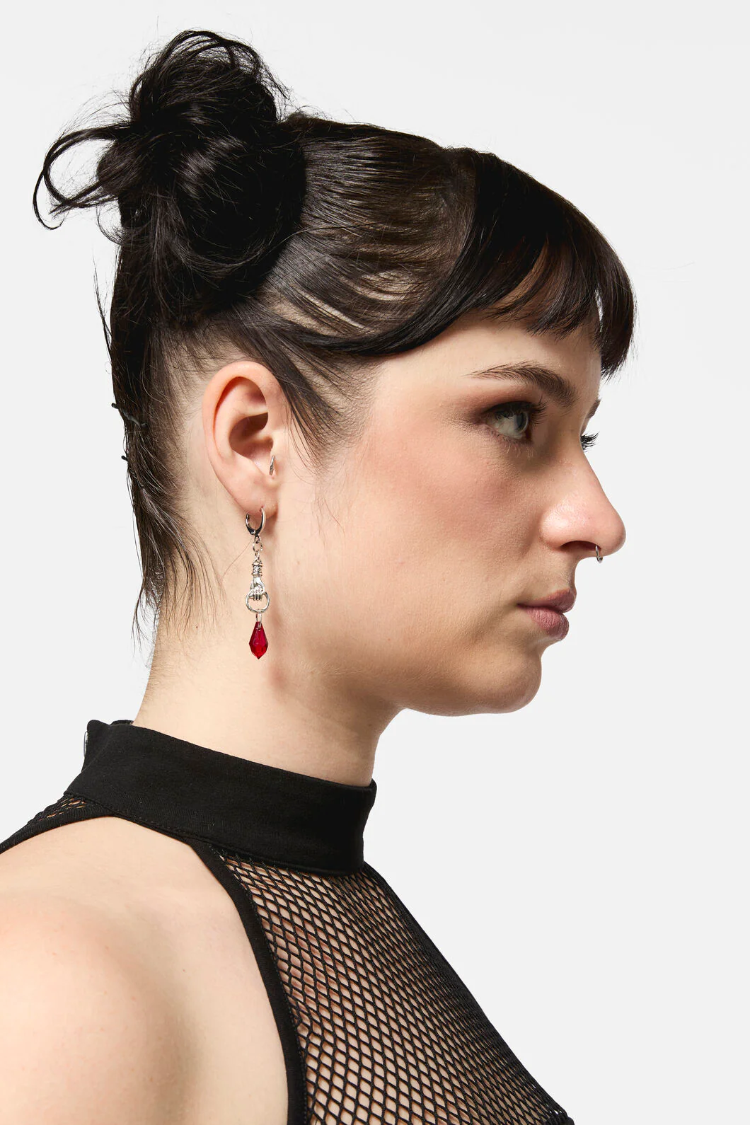 Heart Hand Cuff Earring Set