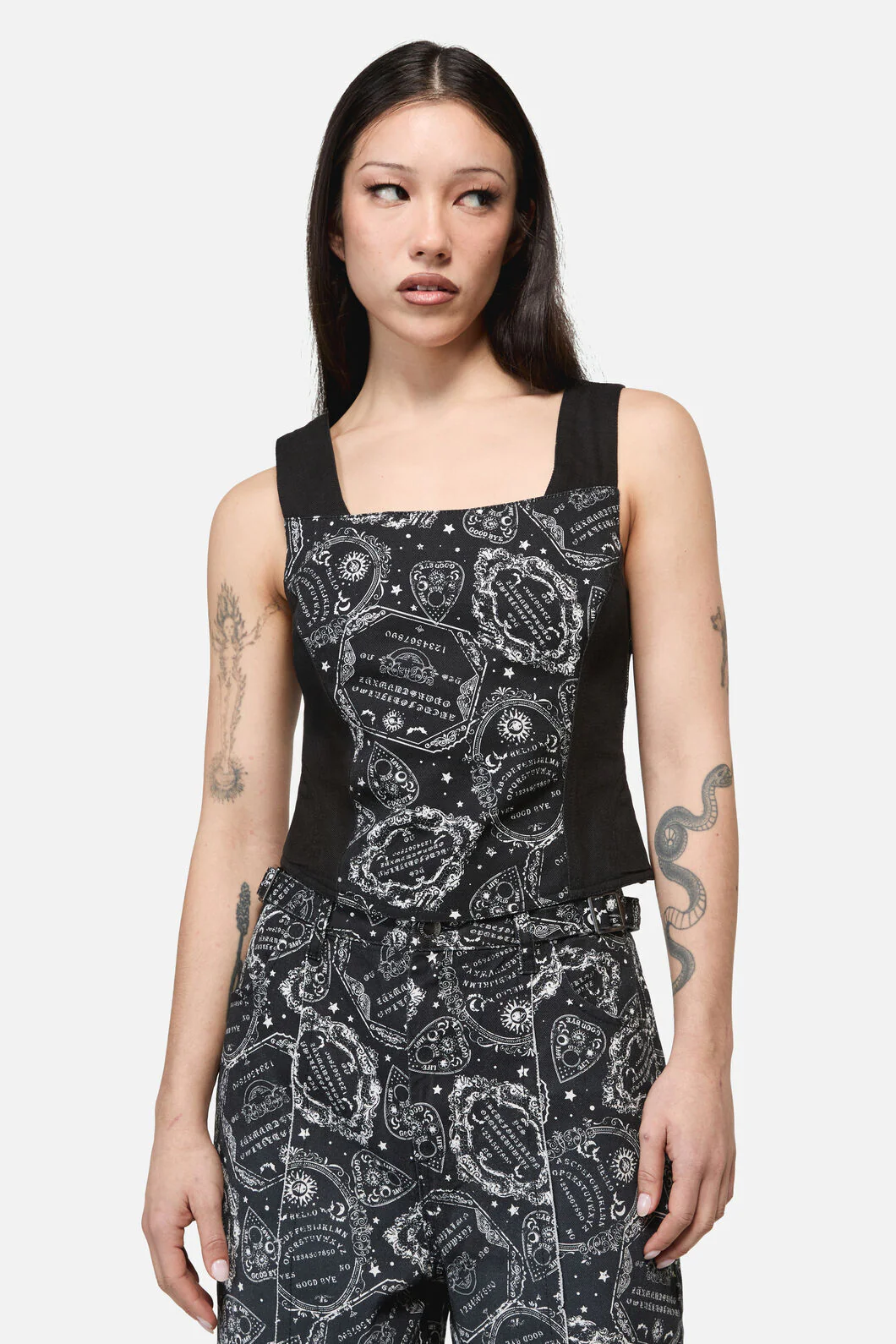 Seance Print Goth Corset Top