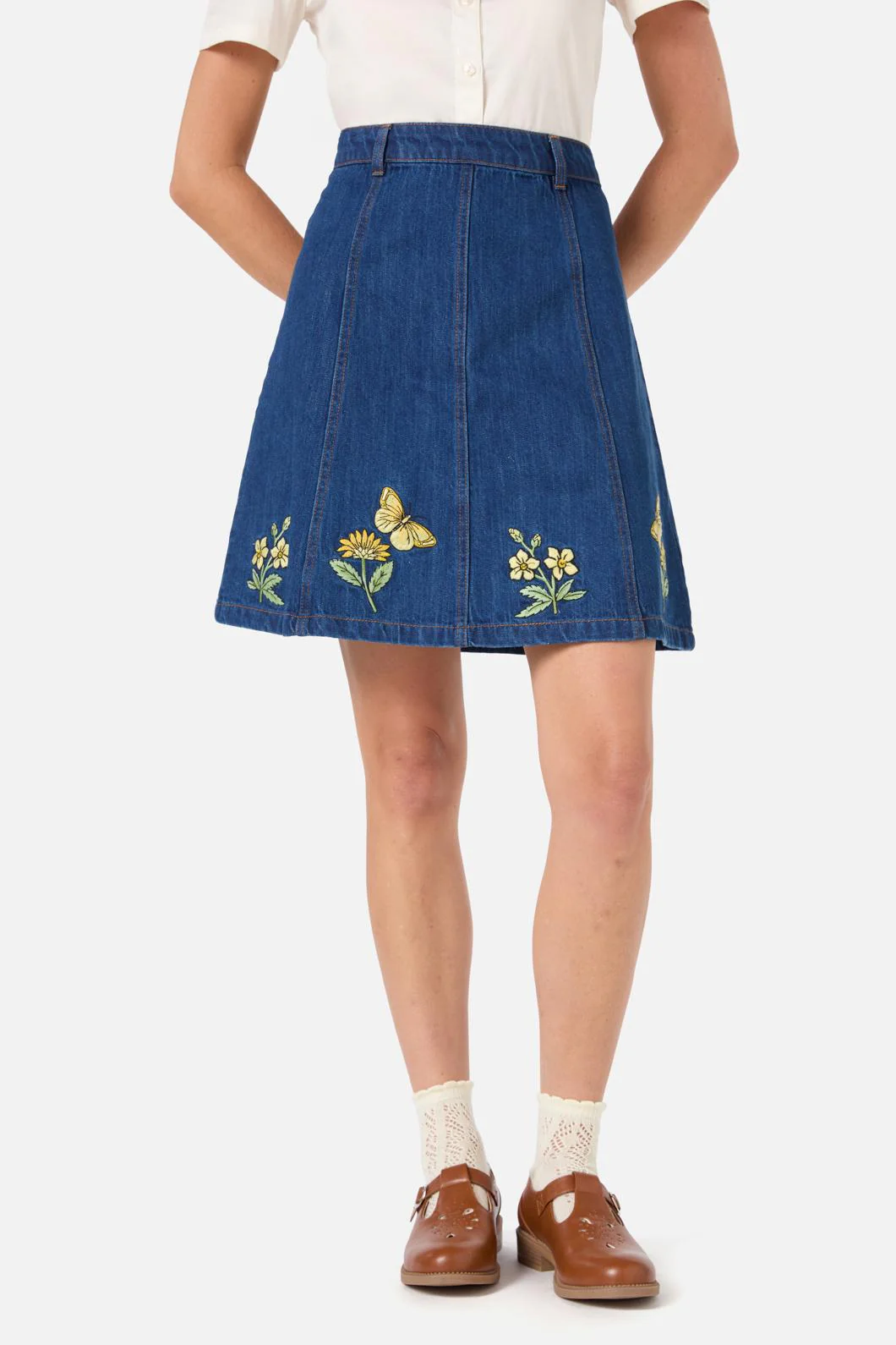 Butterfly Embroidered Skirt