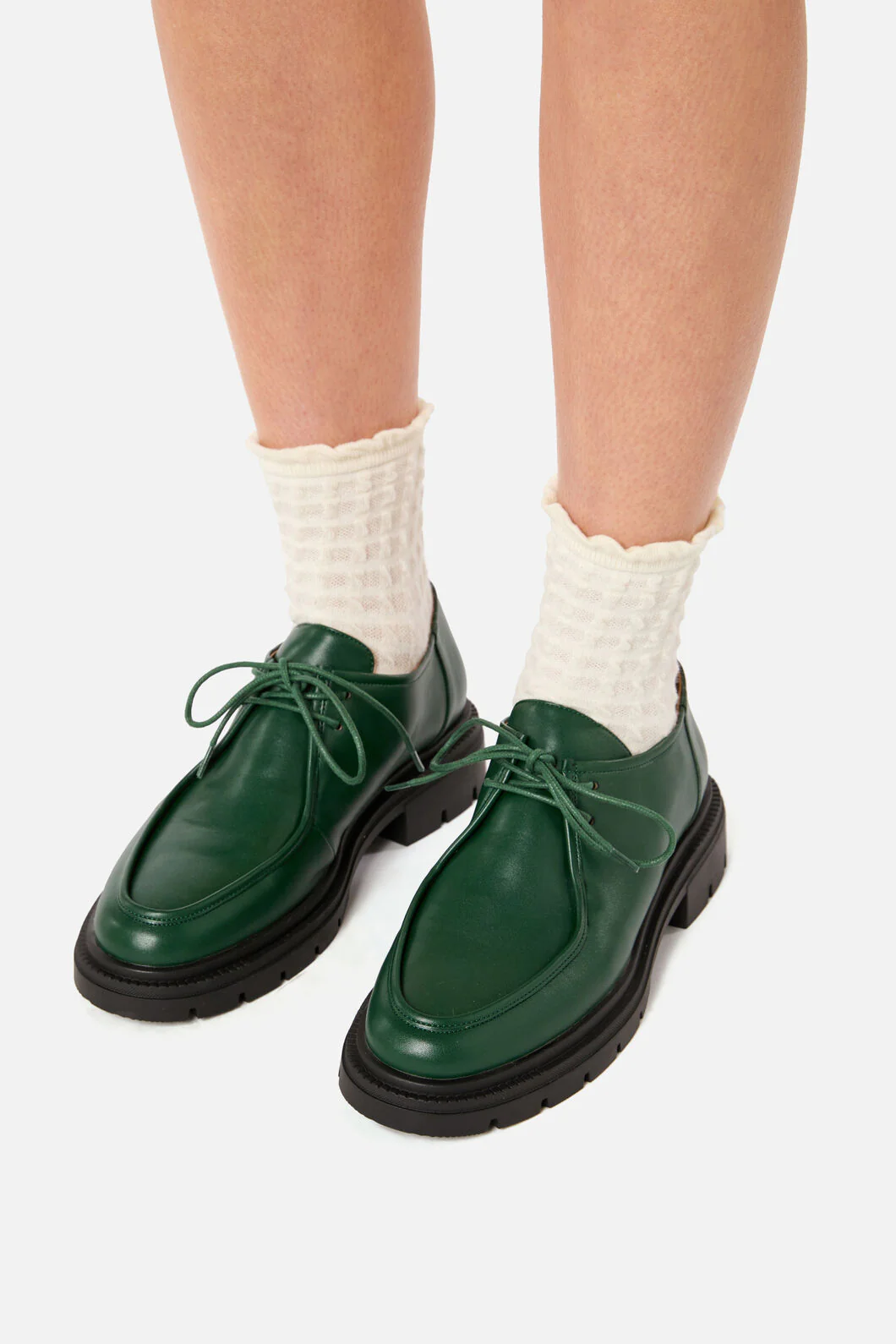 Dark Green Lace Up Brogue