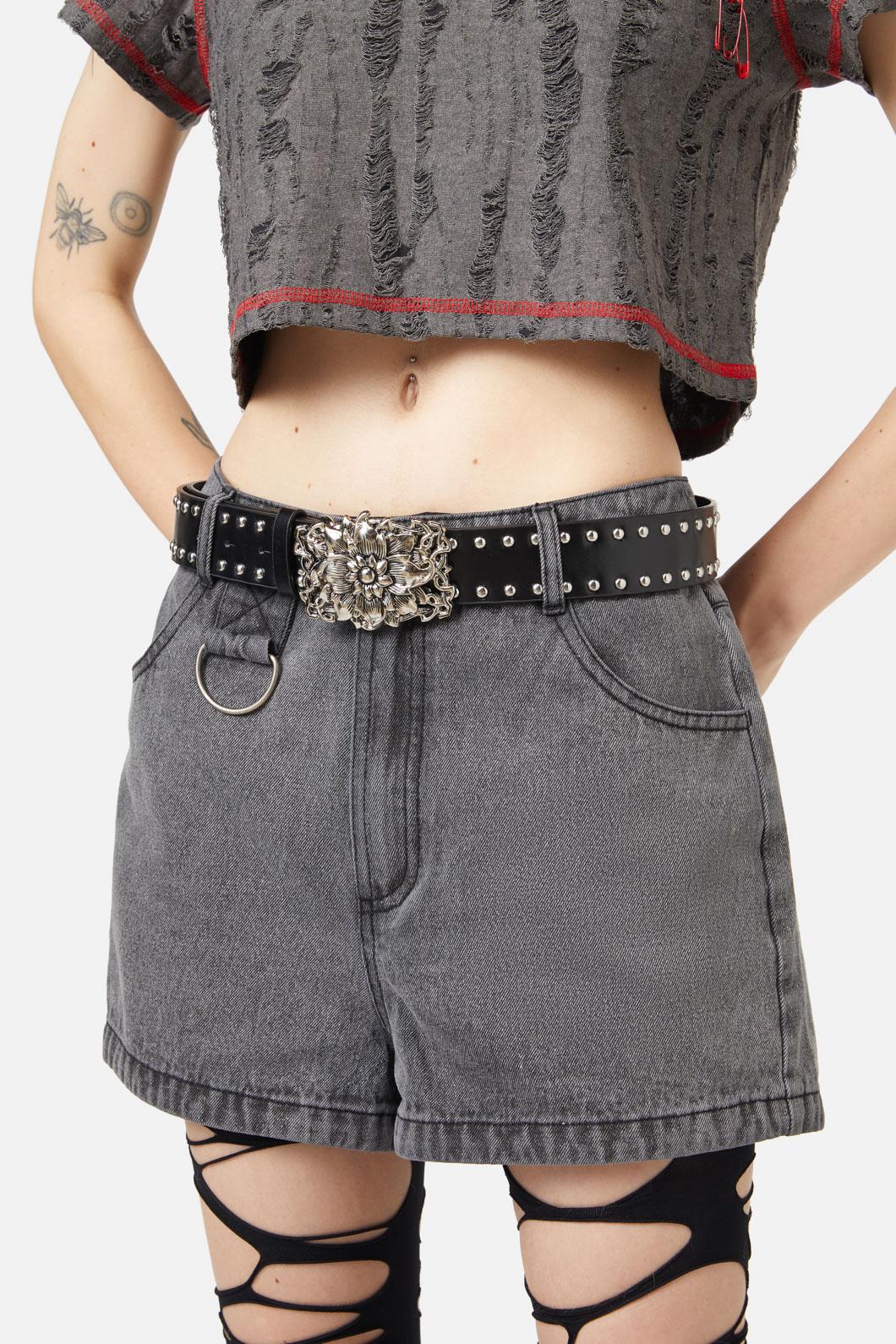 Flower Buckle Stud Belt