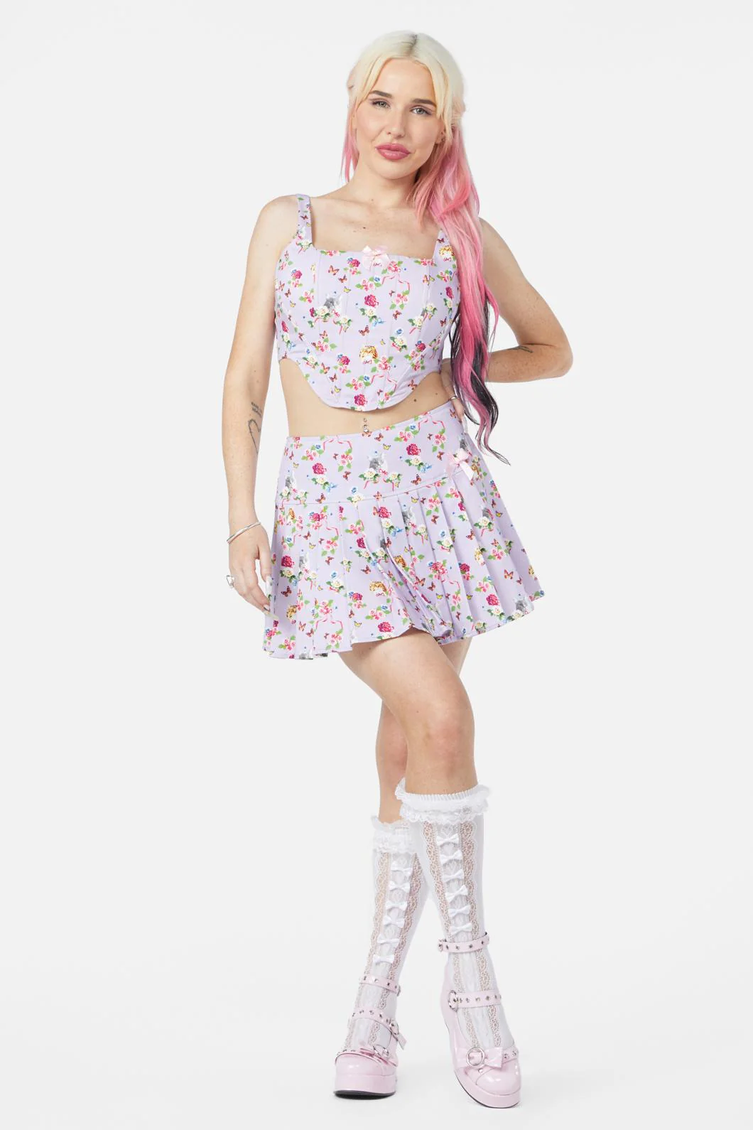 Kitsch Kitty Print Skort