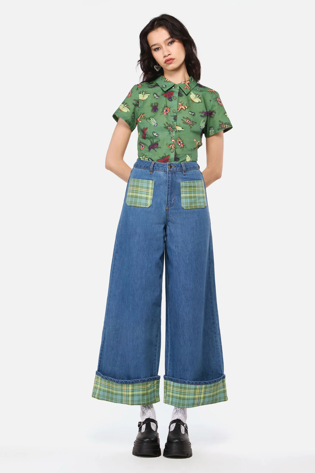 Insect Obsessed Tartan Cuff Jean