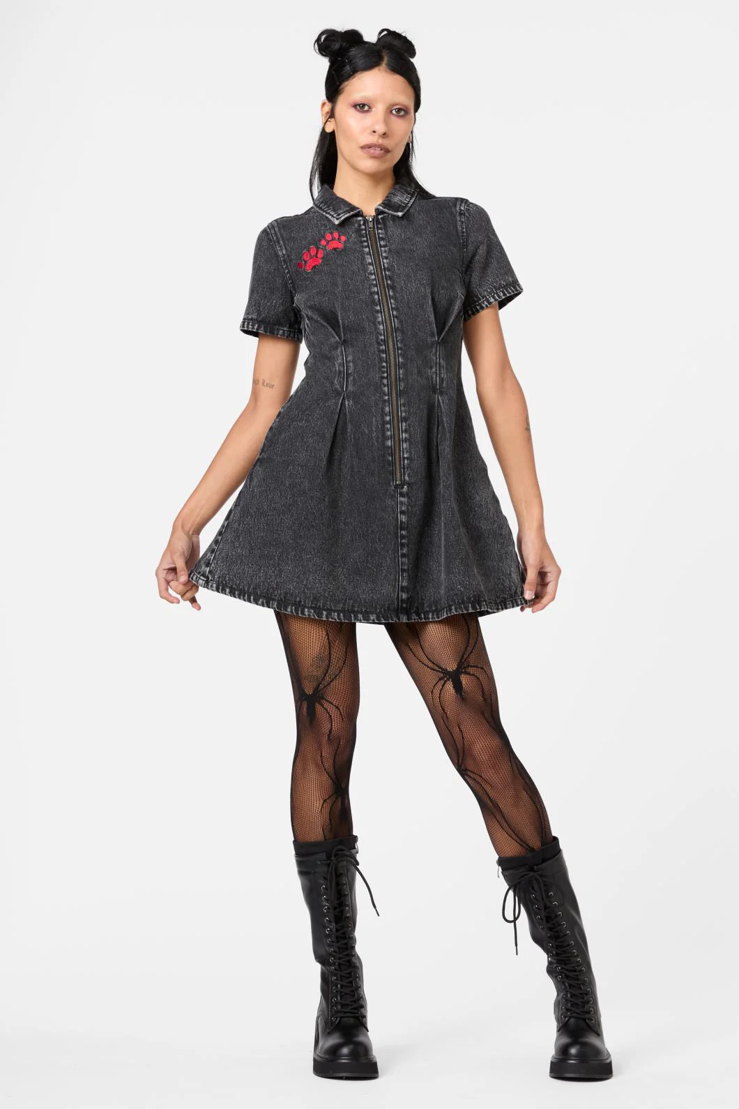 Moggy Denim Short Sleeve Dress