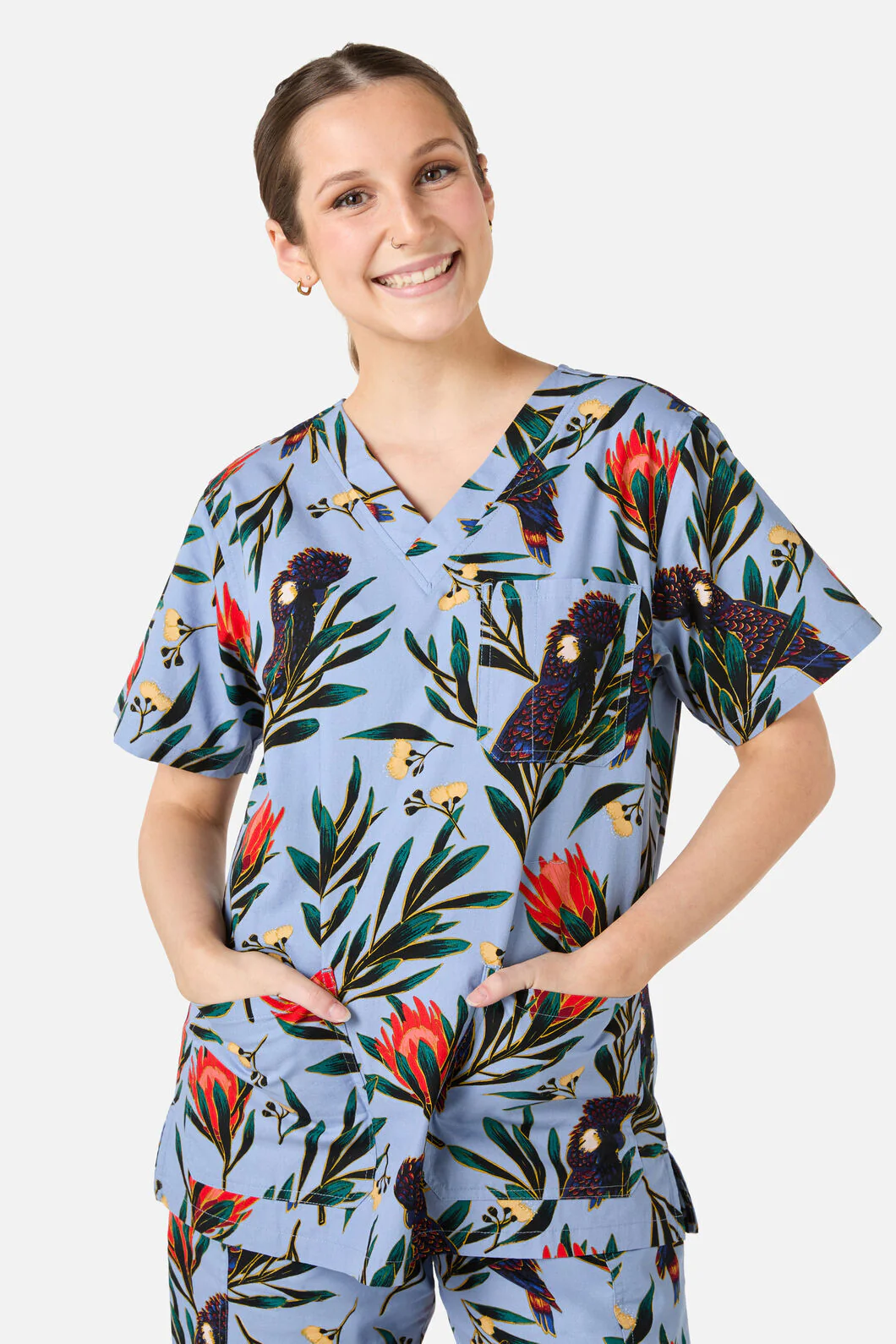 Cockatoo & Protea Scrub Set