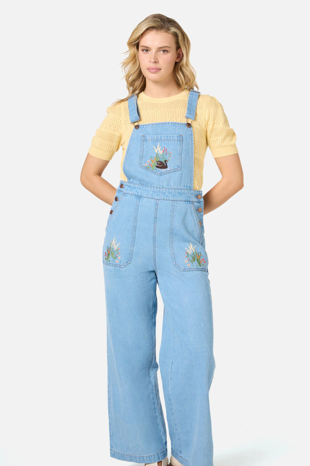Swan Embroidered Overall