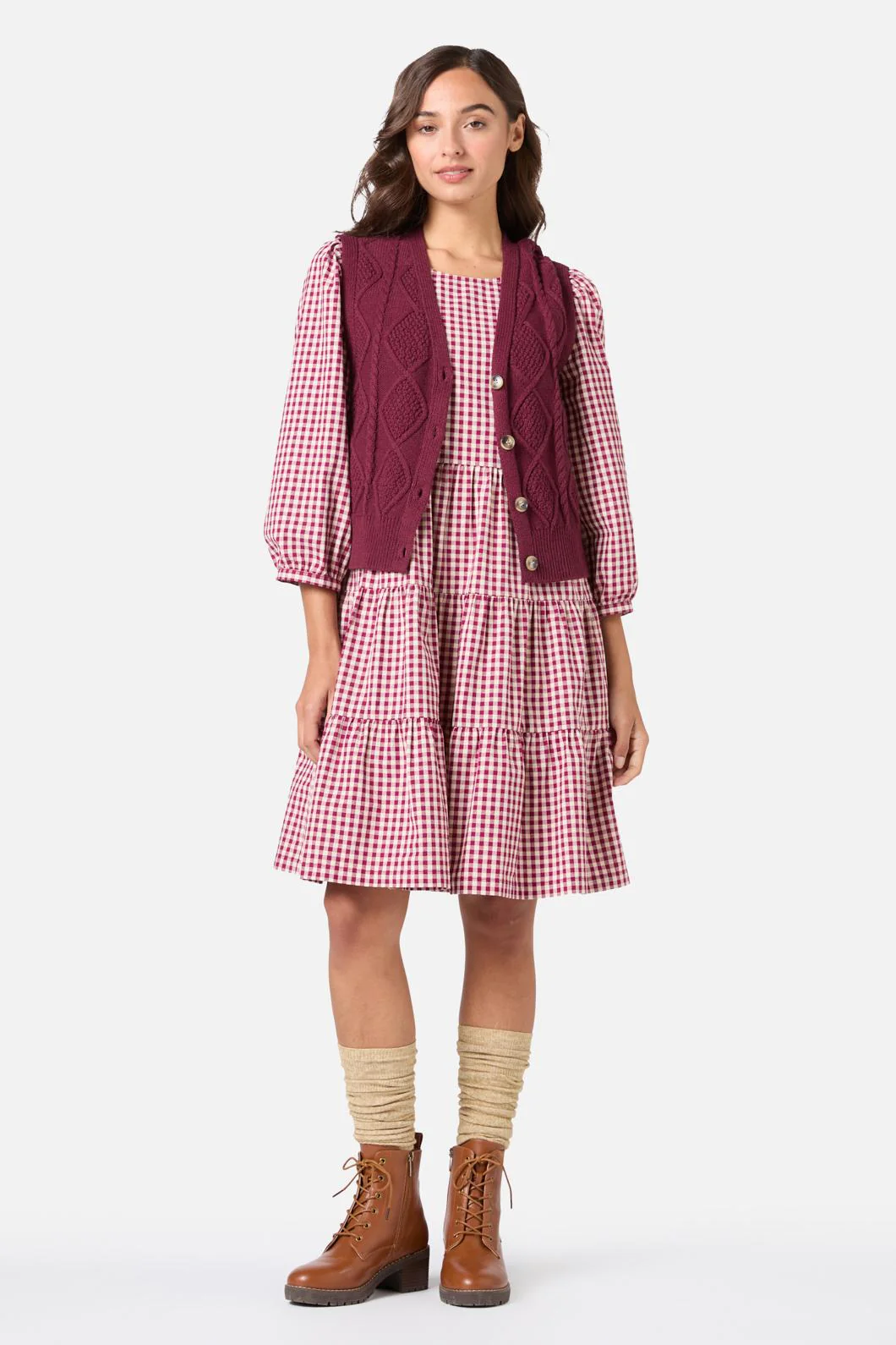 Cream Over The Knee Socks