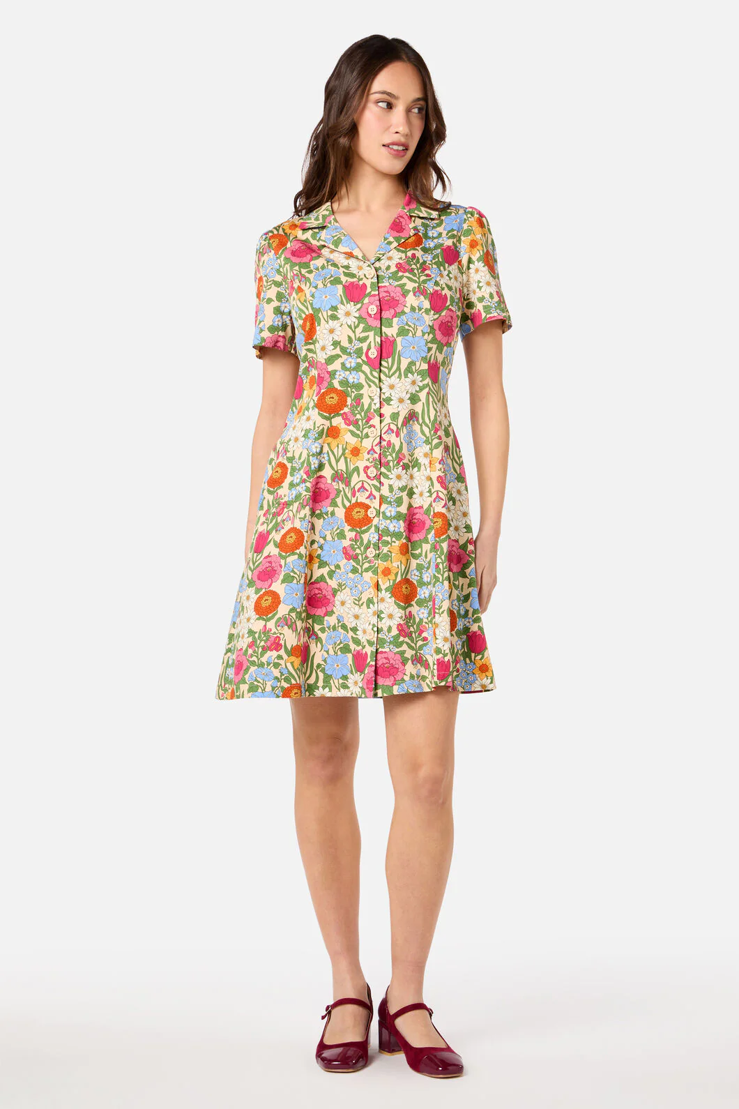 Floral Field Shirt Dress