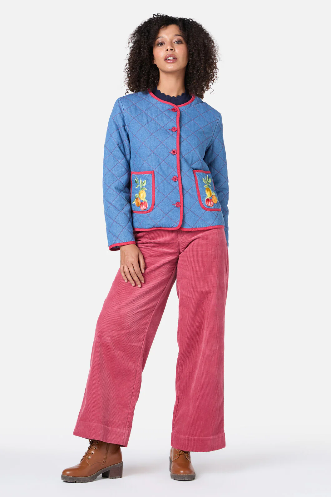 Fruit Emb Quilted Jacket